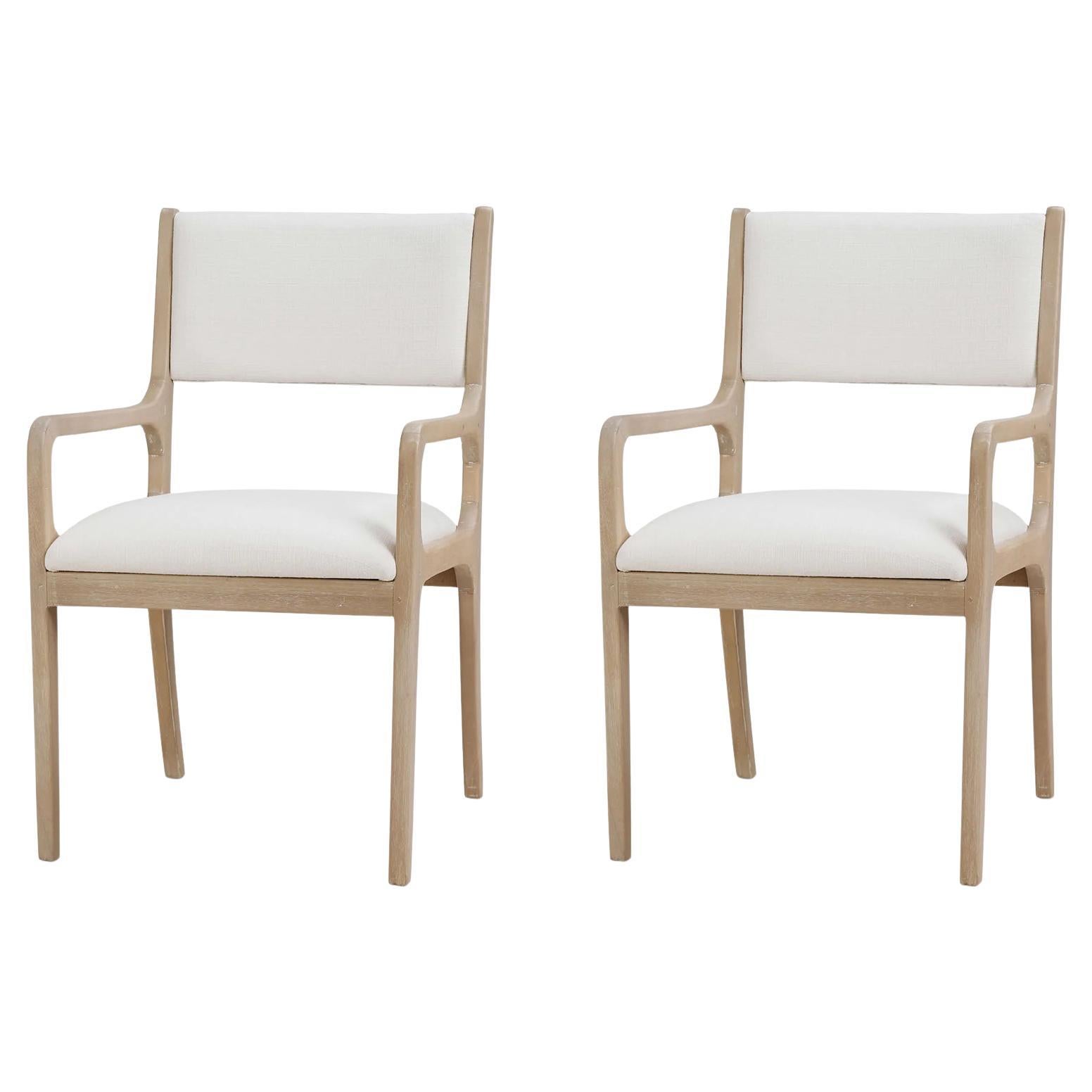 Chaises à accoudoirs en Wood Mid Century (ensemble de 2)