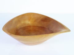 Mid-Century Wood Artist Emil Milan Carved Turned Bowl