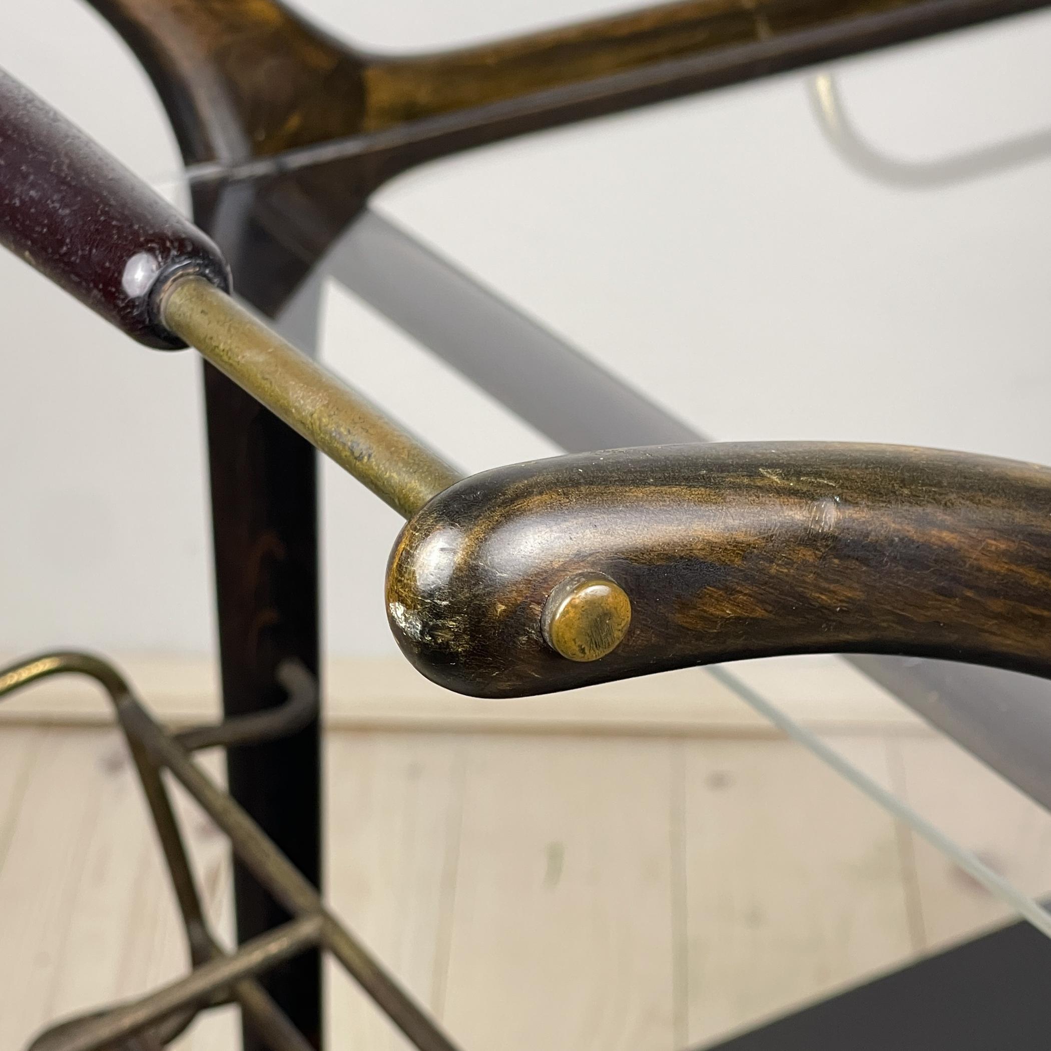 Chariot de bar en bois du milieu du siècle, Italie, années 1950 en vente 4