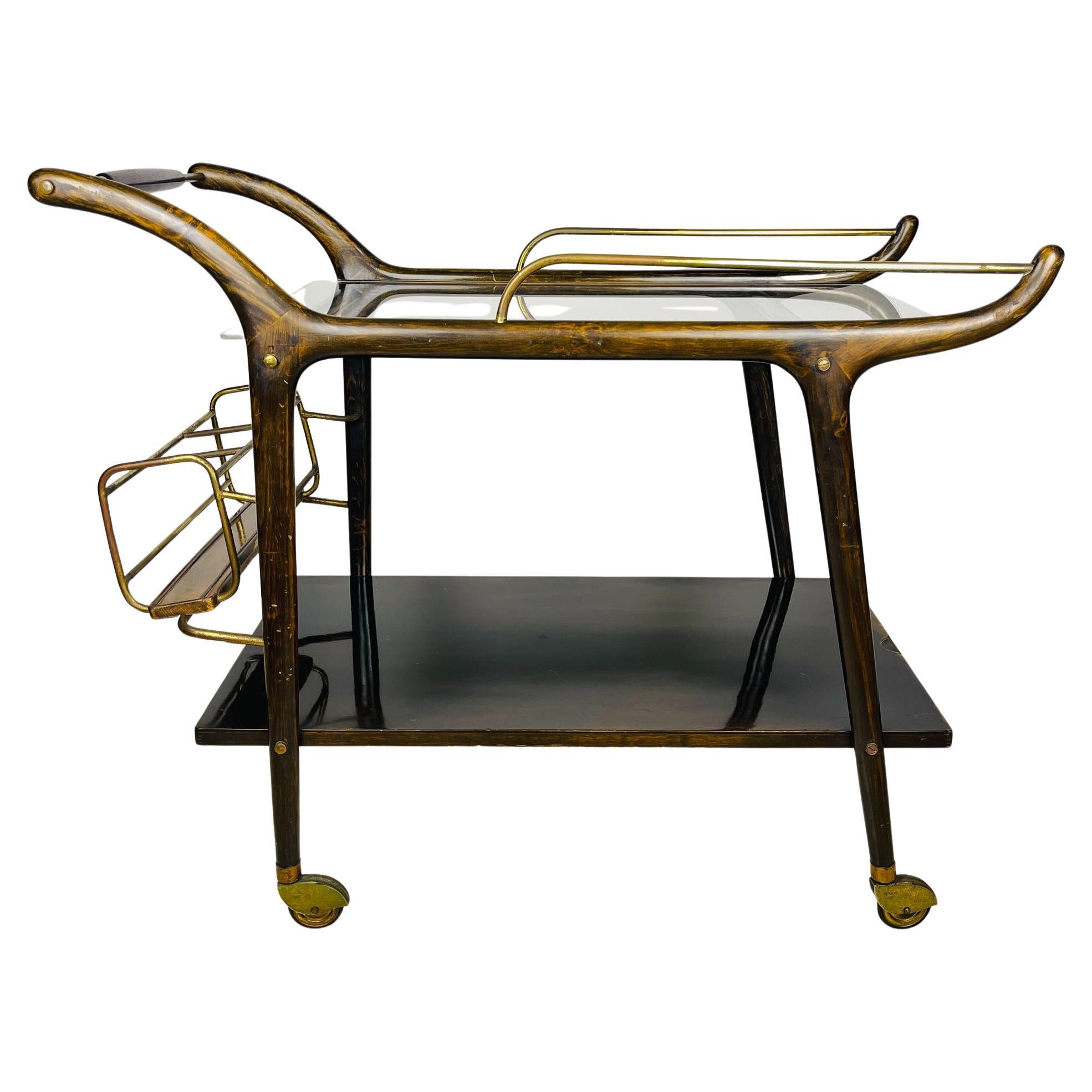 Barwagen aus Holz aus der Mitte des Jahrhunderts, Italien, 1950er Jahre