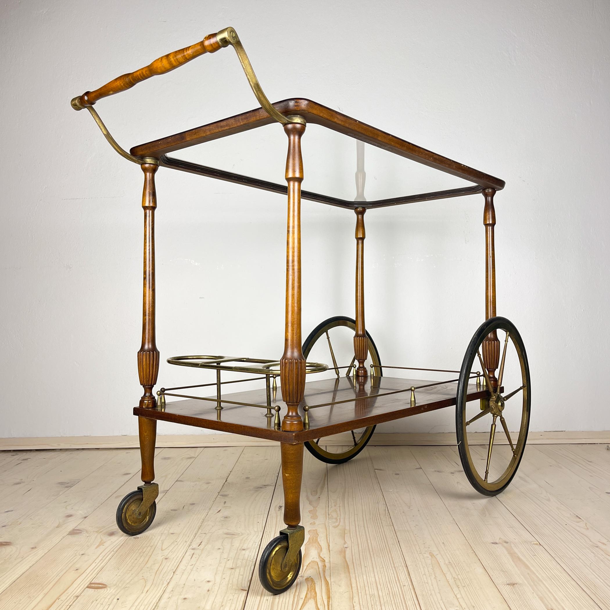 Barwagen aus Holz aus der Mitte des Jahrhunderts, Italien, 1970er Jahre im Angebot 3