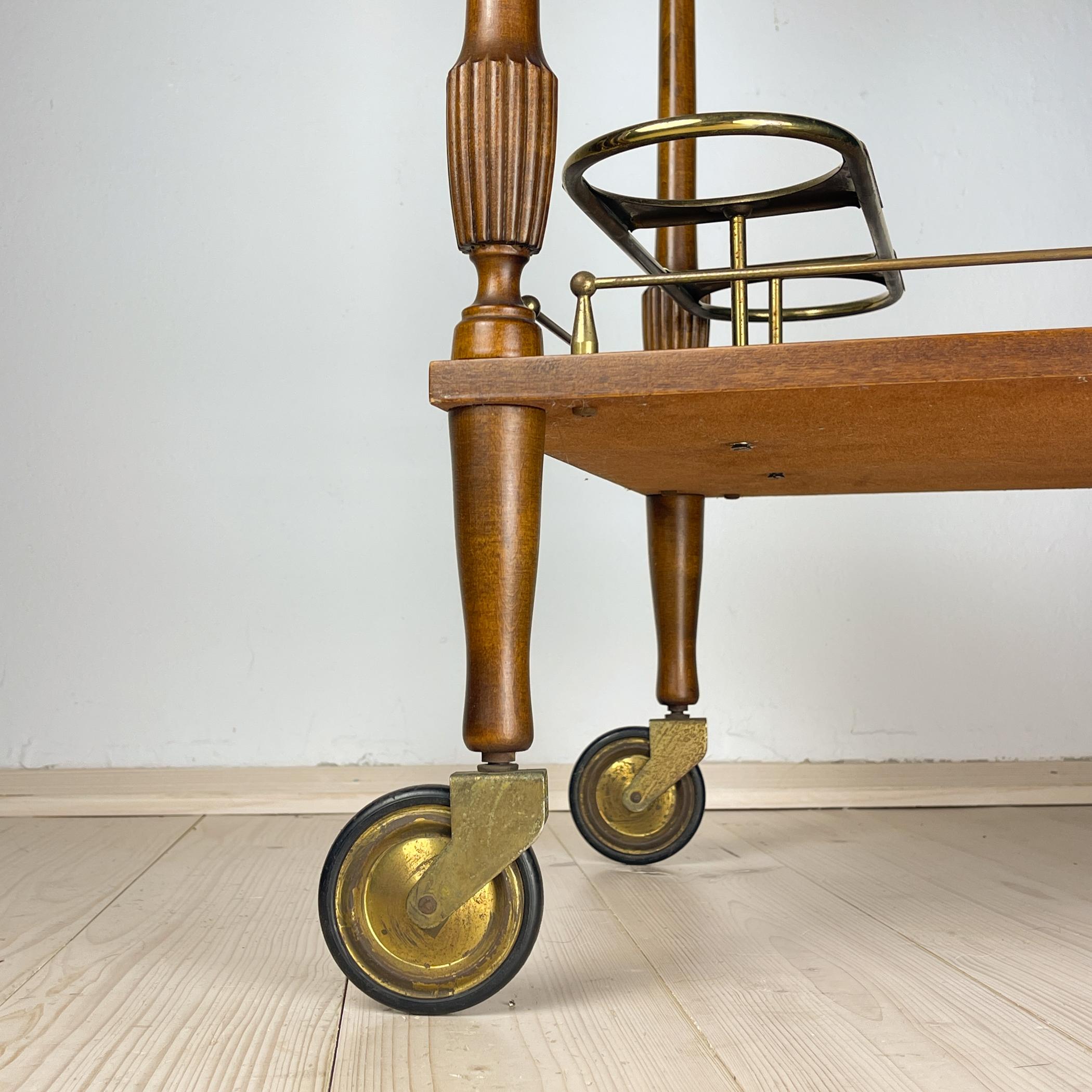 Barwagen aus Holz aus der Mitte des Jahrhunderts, Italien, 1970er Jahre im Angebot 4