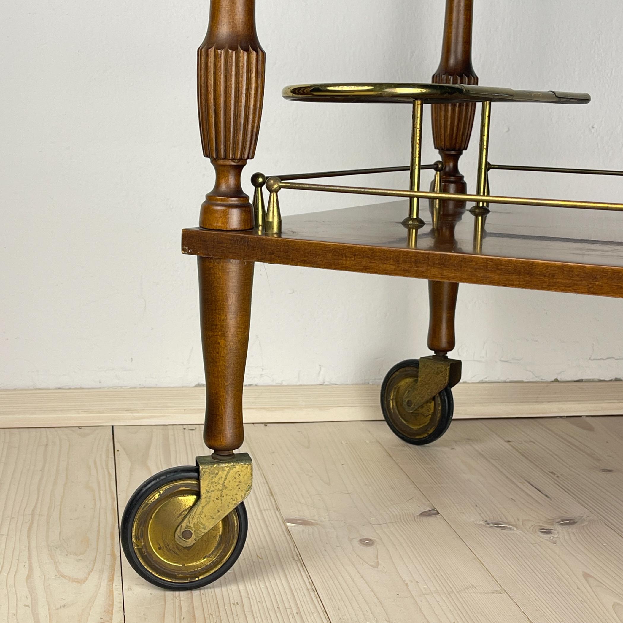 Barwagen aus Holz aus der Mitte des Jahrhunderts, Italien, 1970er Jahre im Angebot 8