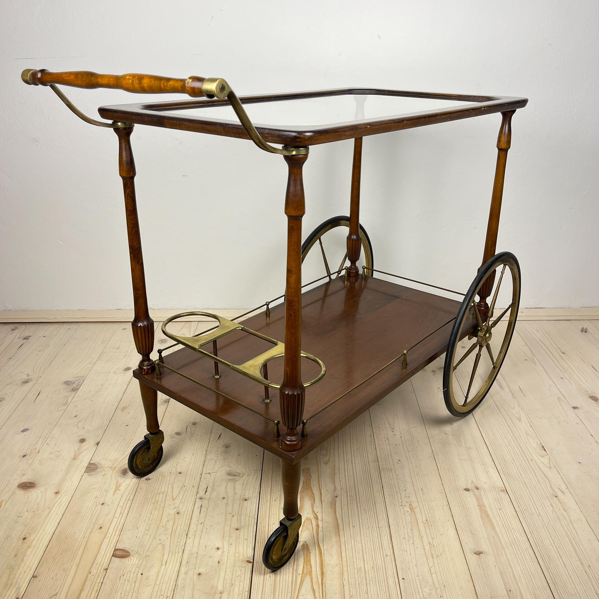Barwagen aus Holz aus der Mitte des Jahrhunderts, Italien, 1970er Jahre im Angebot 11