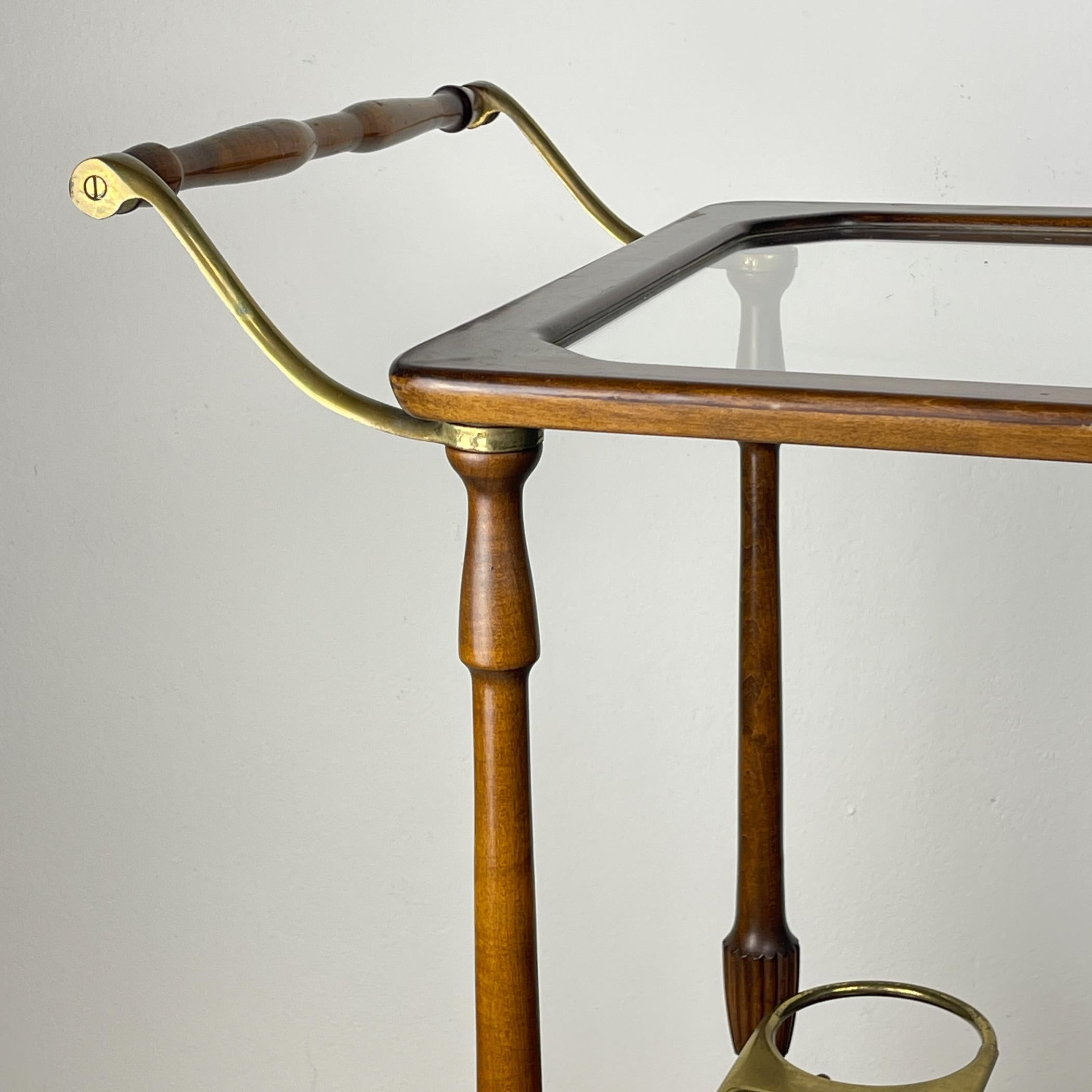 Barwagen aus Holz aus der Mitte des Jahrhunderts, Italien, 1970er Jahre im Angebot 1