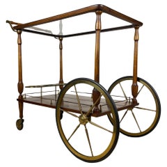 Mid-Century wood bar cart trolley, Italy, 1970s