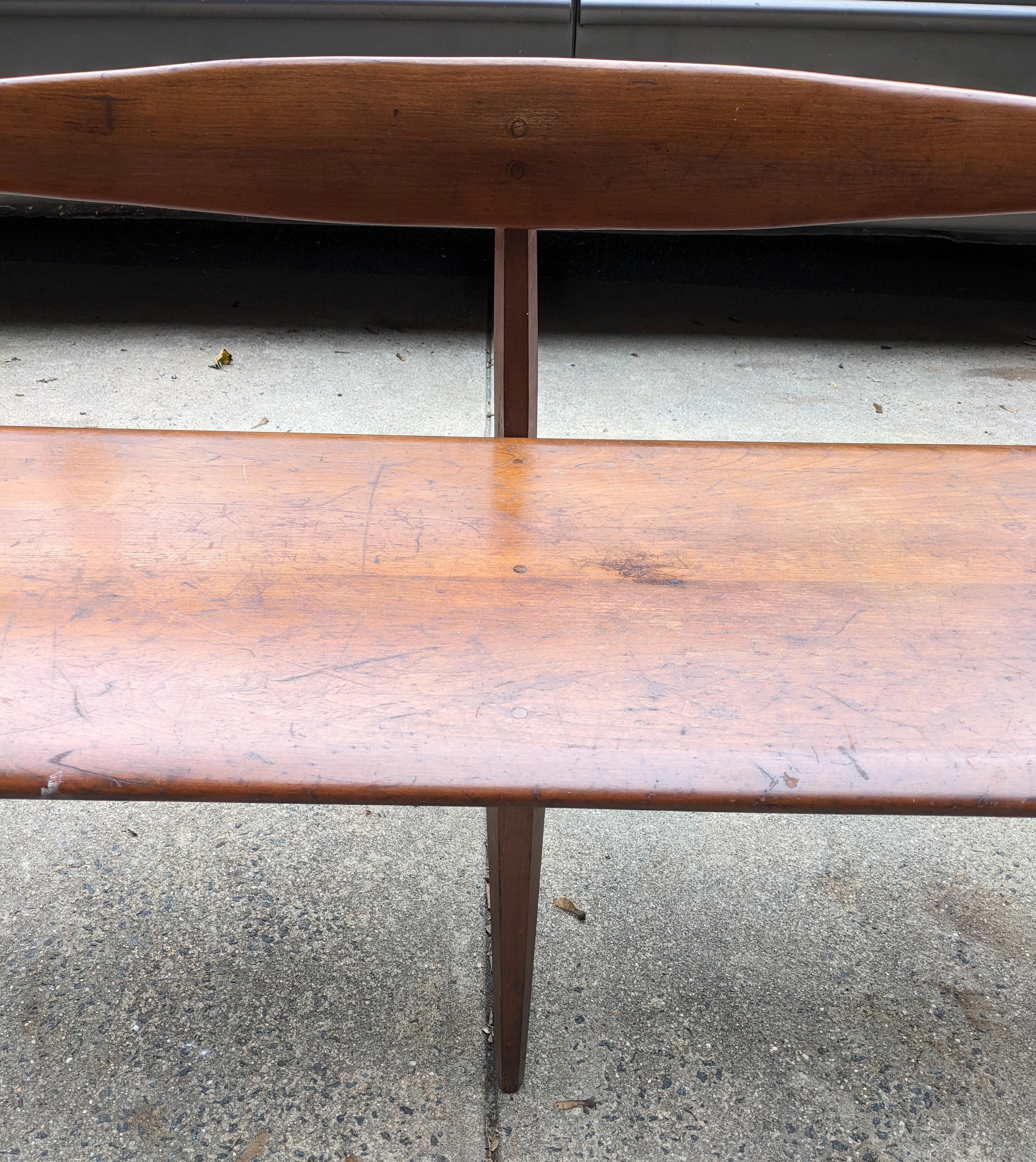 Mid Century Wood Bench, Winchendon Furniture Co. For Sale 3