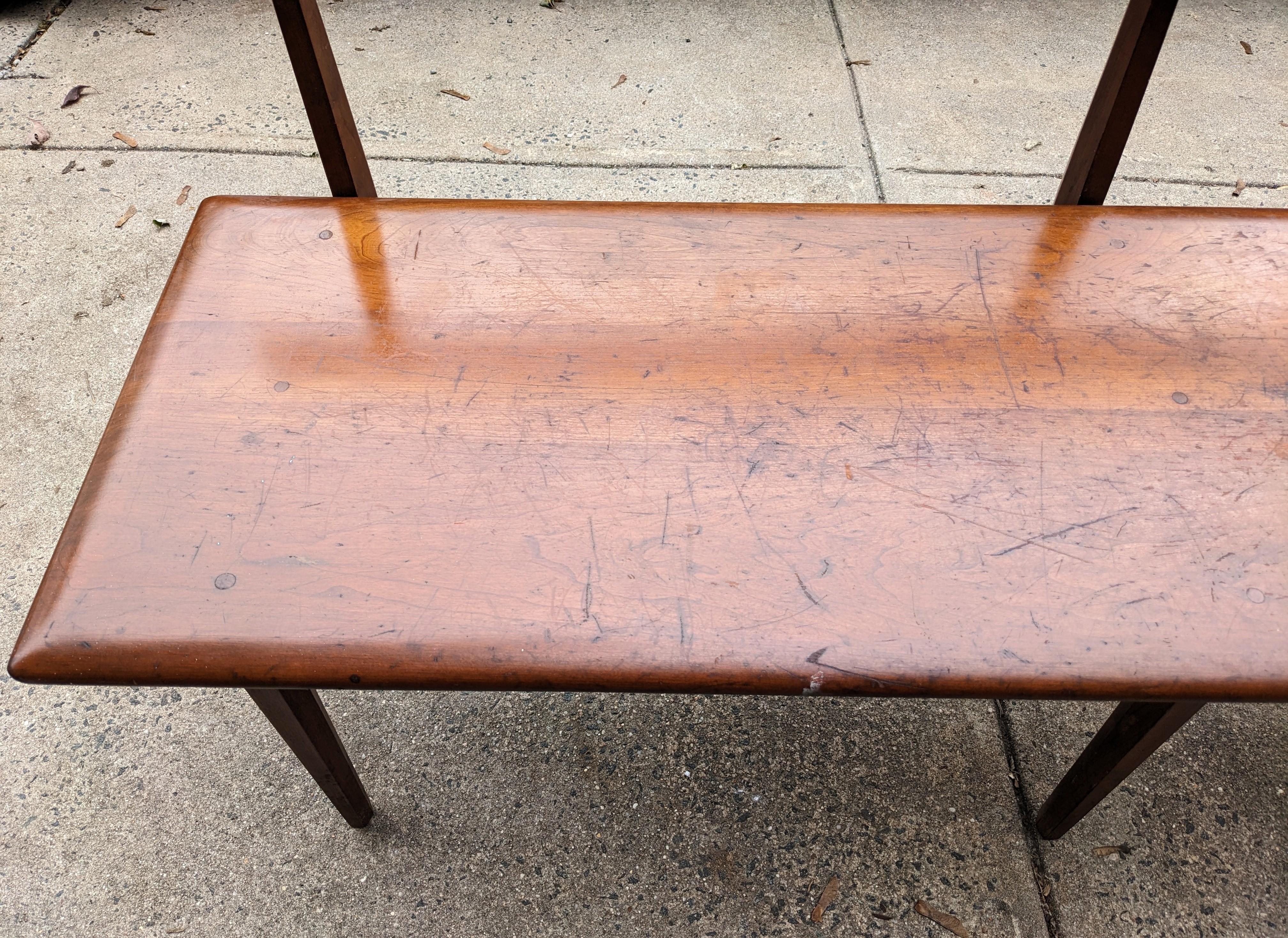 American Mid Century Wood Bench, Winchendon Furniture Co. For Sale