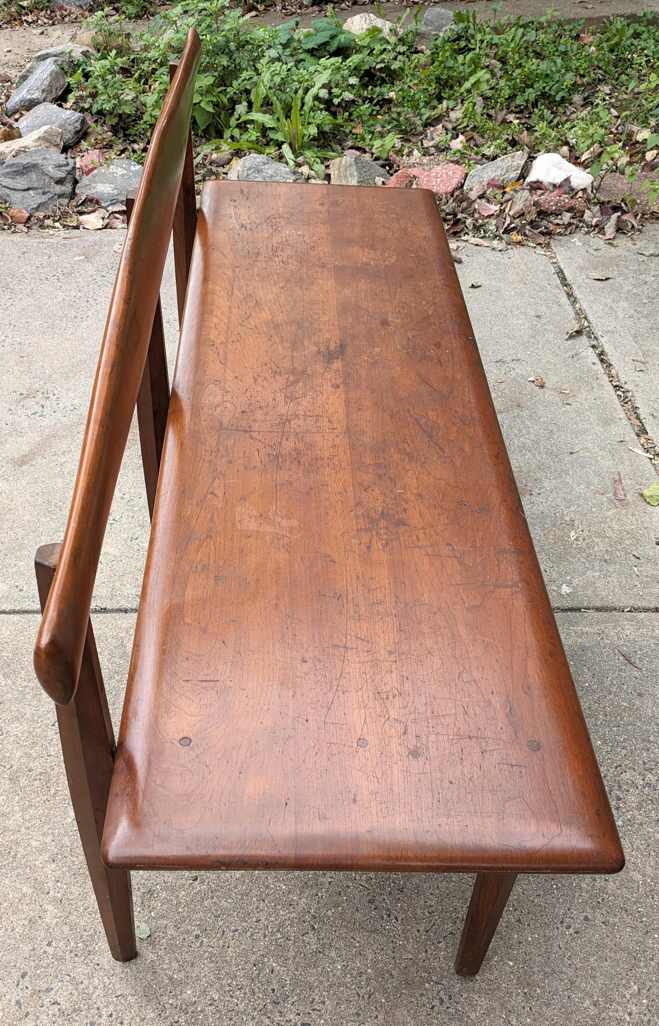 Mid-20th Century Mid Century Wood Bench, Winchendon Furniture Co. For Sale