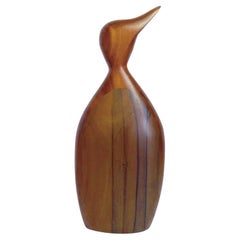 Mid Century Wood Bird Sculpture Signed by Paul LaMontagne, 1987