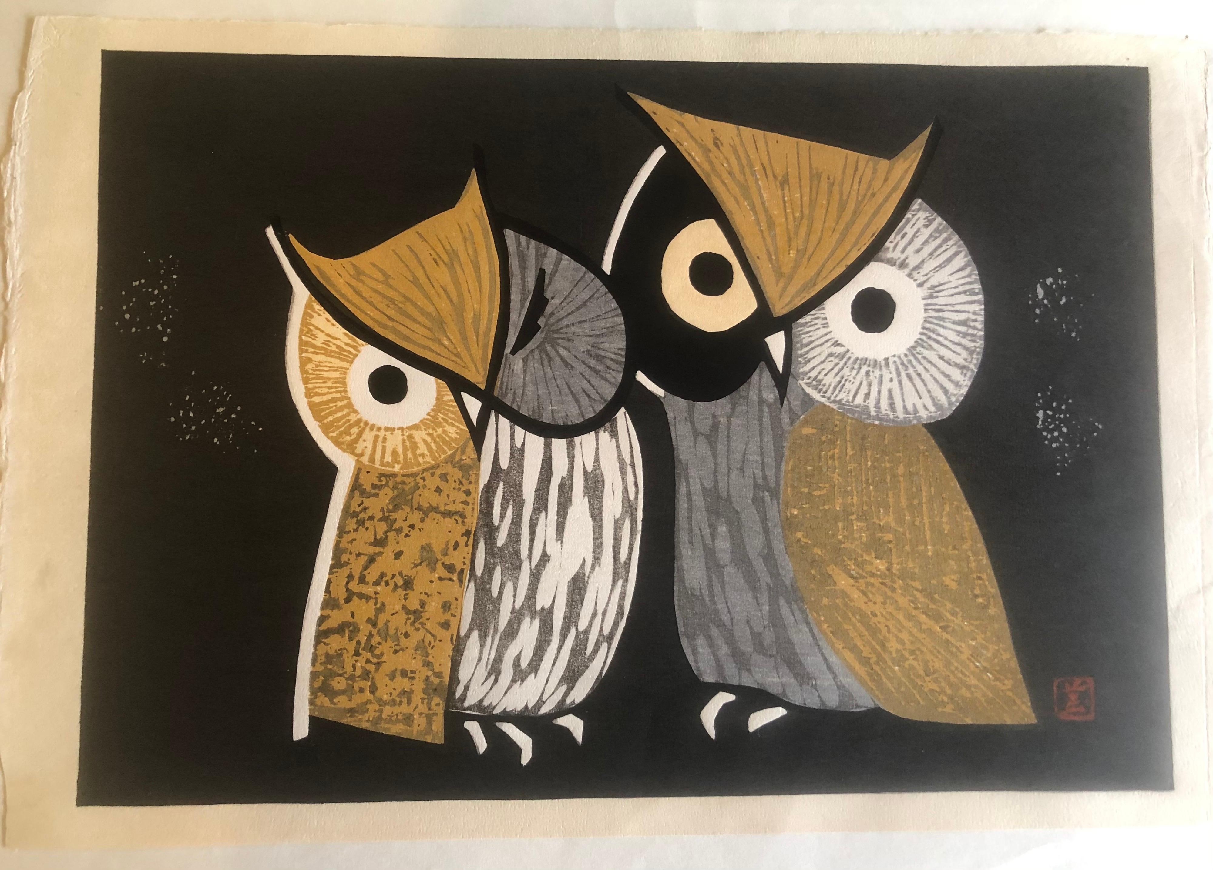 japanese owl print