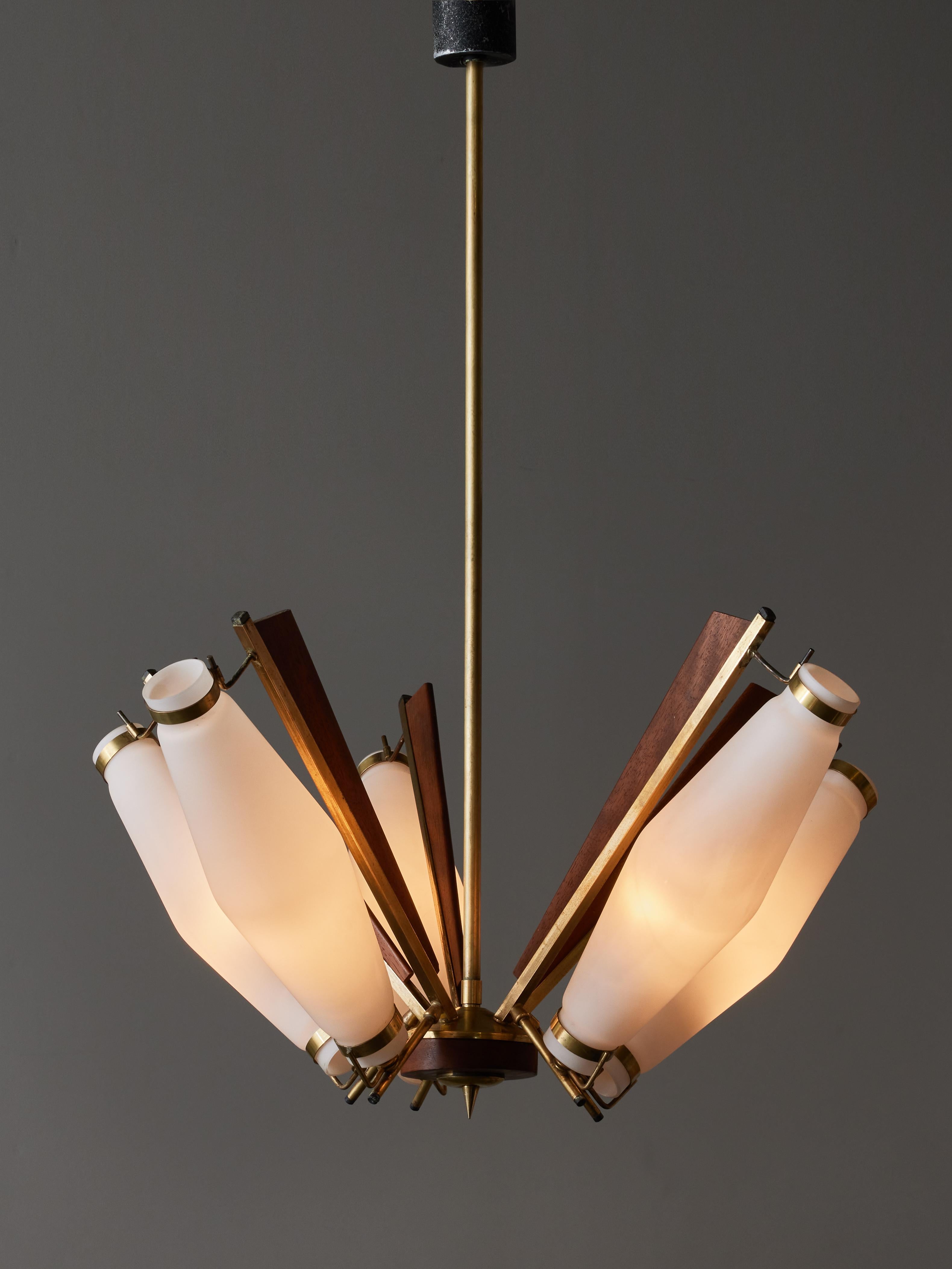 mid century wood chandelier