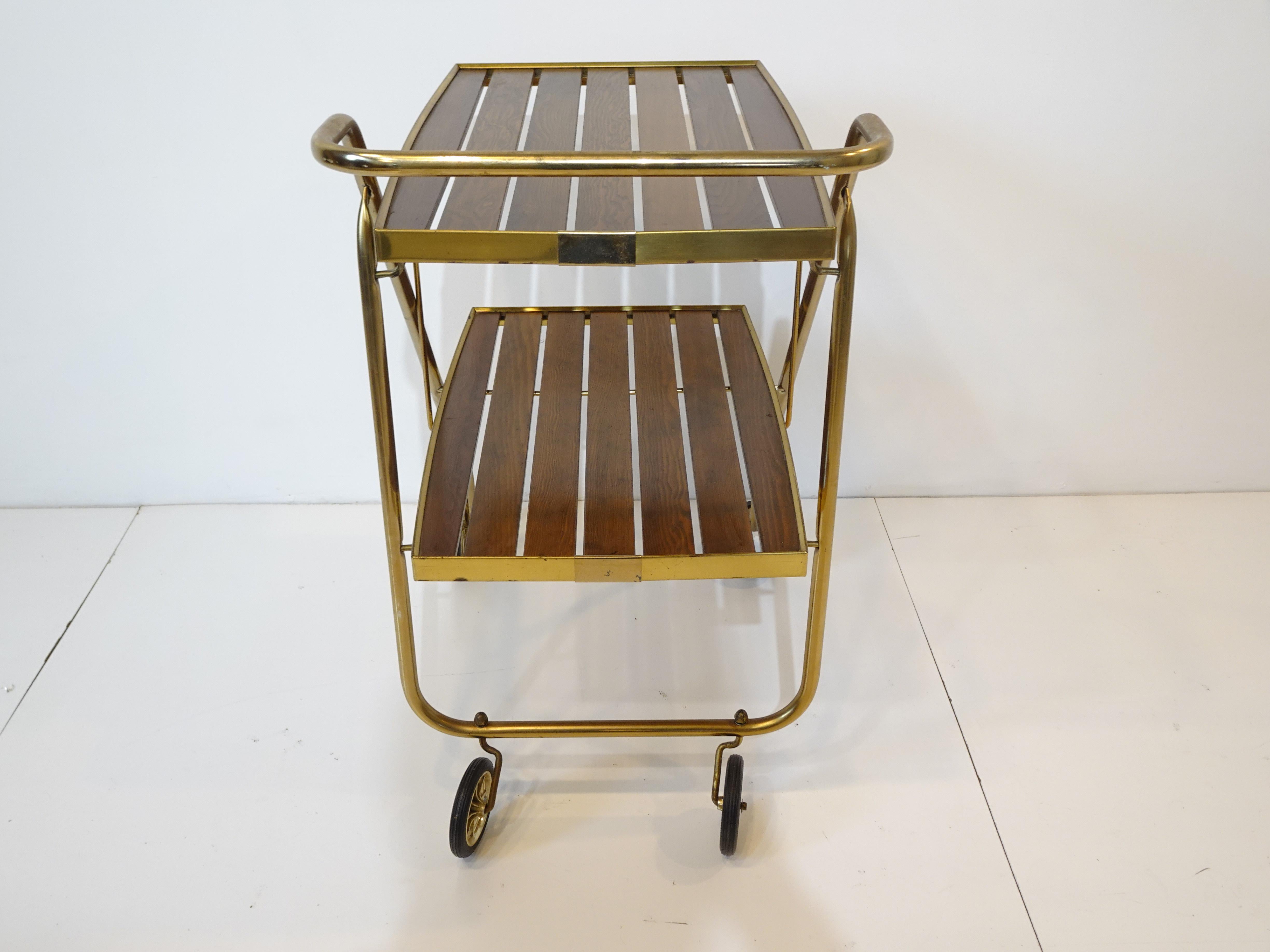 vintage folding bar cart