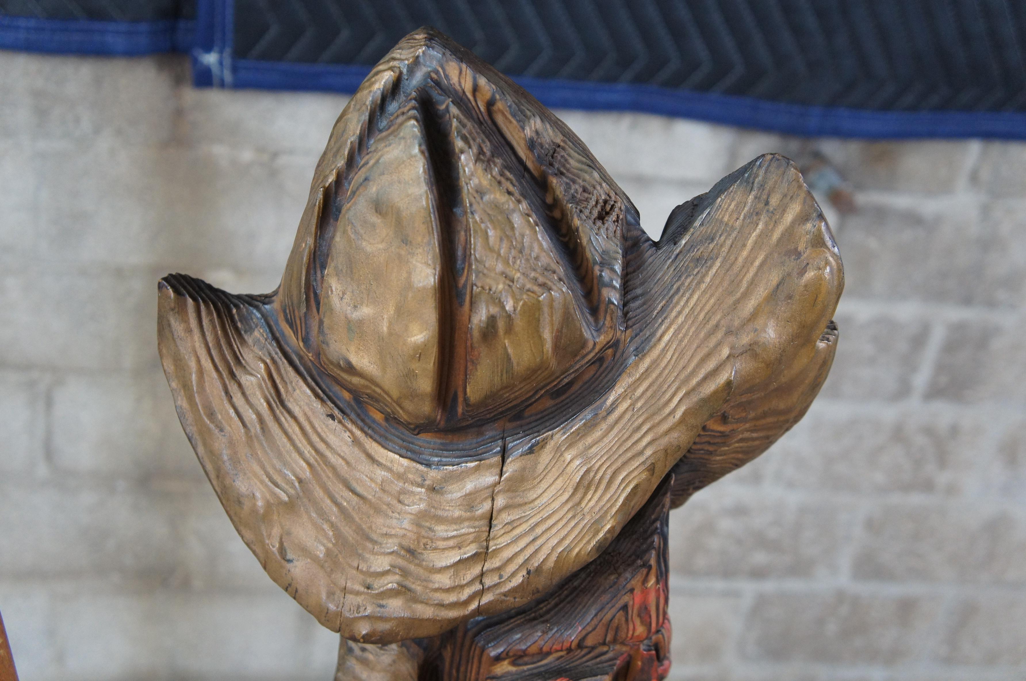 Witco Mid Century Modern Wood Carving Don Quixote Soldier Sculpture Statue 70