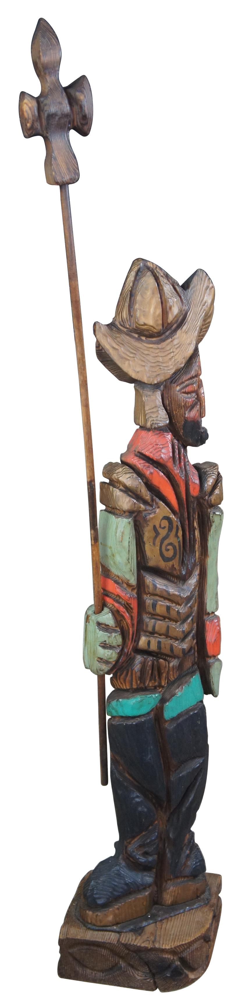 don quixote wooden statue