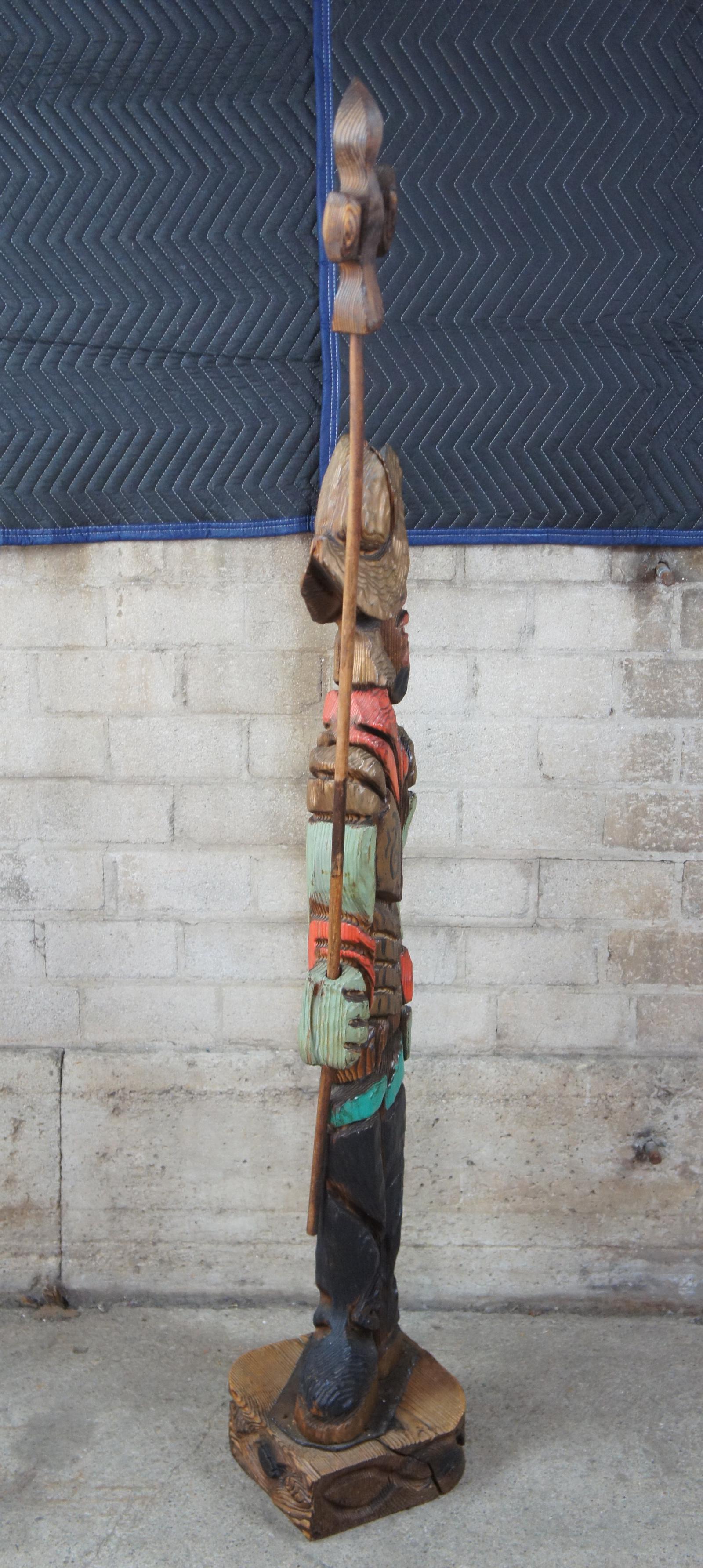 Hardwood Witco Mid Century Modern Wood Carving Don Quixote Soldier Sculpture Statue 70