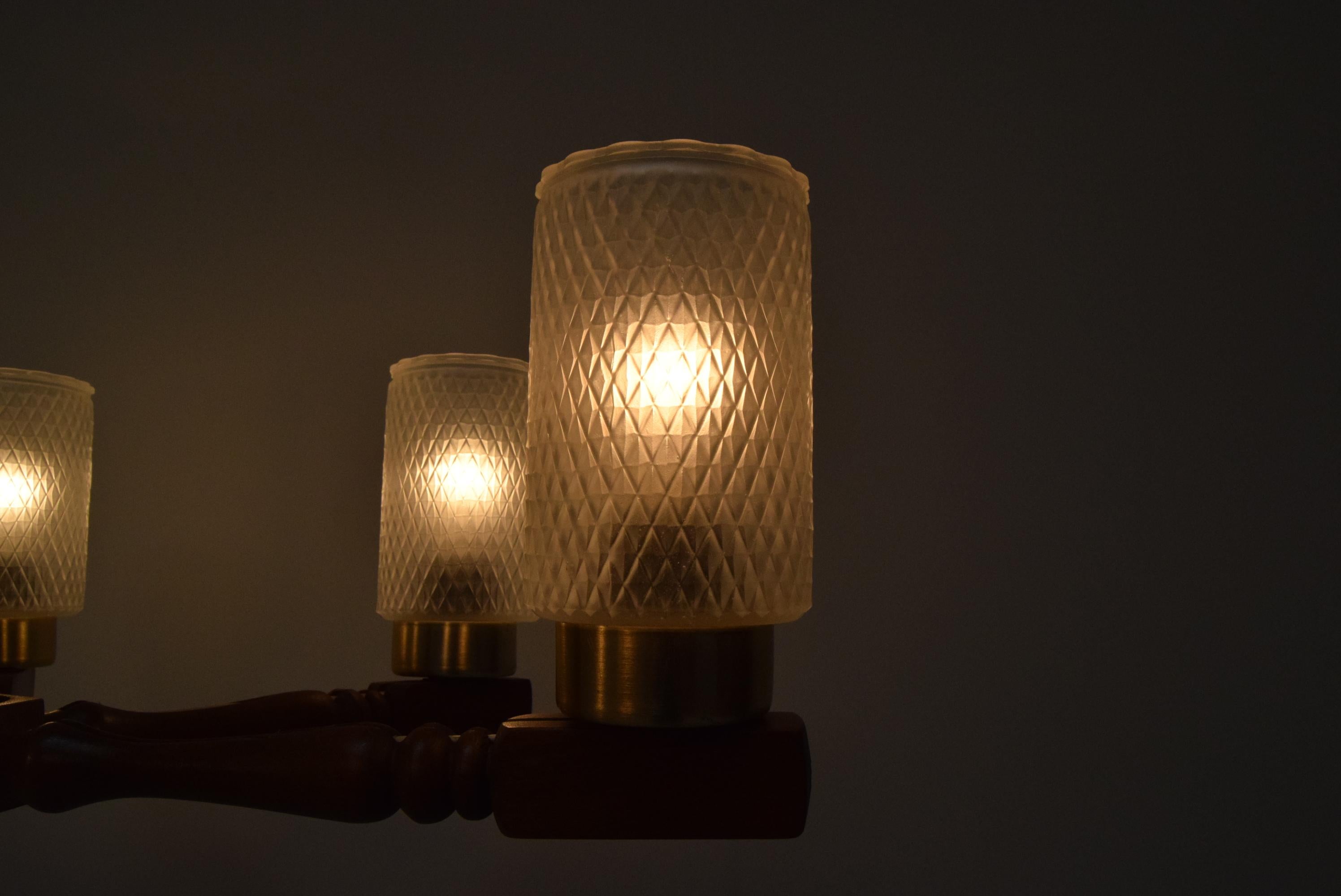 Lampadario in Wood del Medioevo  di Inva Litomerice, anni '70. in vendita 8
