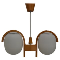 Lampadario Mid-Century Wood di Valasske Mezirici, anni '60