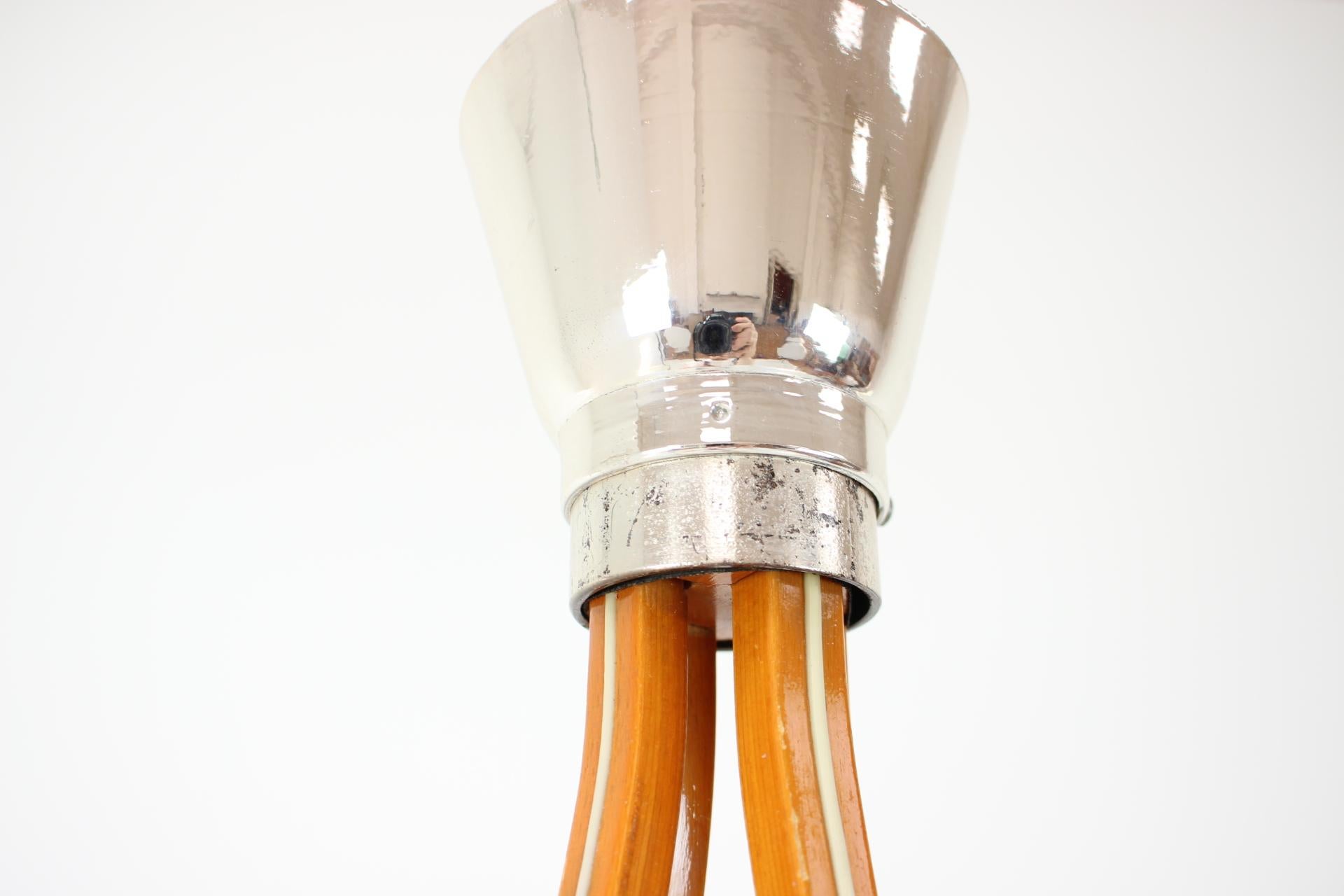 Mid-Century Wood Chandelier /Dřevo Humpolec, 1970's In Good Condition In Praha, CZ