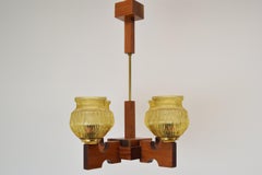 Mid-Century-Holz-Kronleuchter, 1980er Jahre