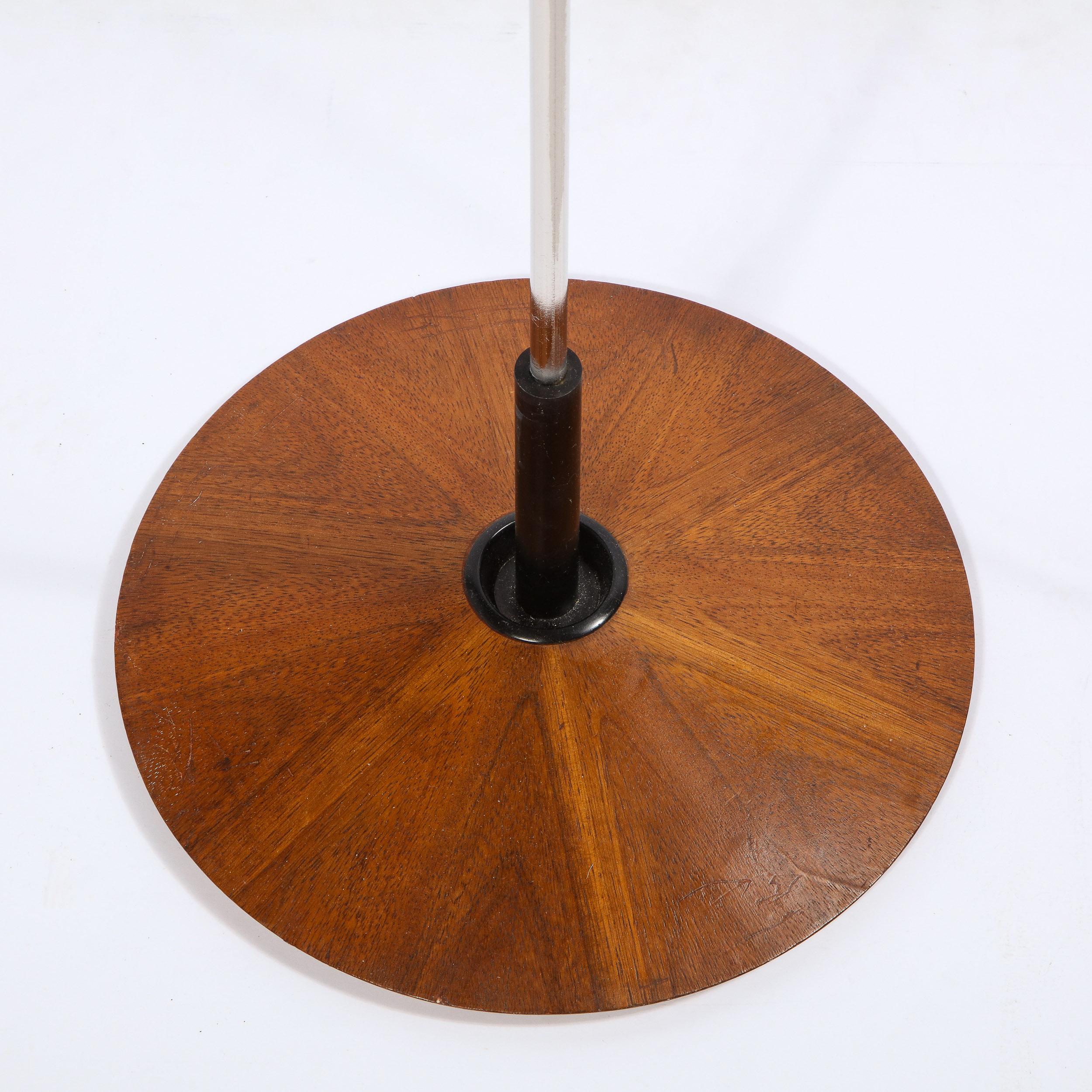 Mid Century Wood & Chrome Floor Lamp by Georges Frydman for Temde Leuchten 9