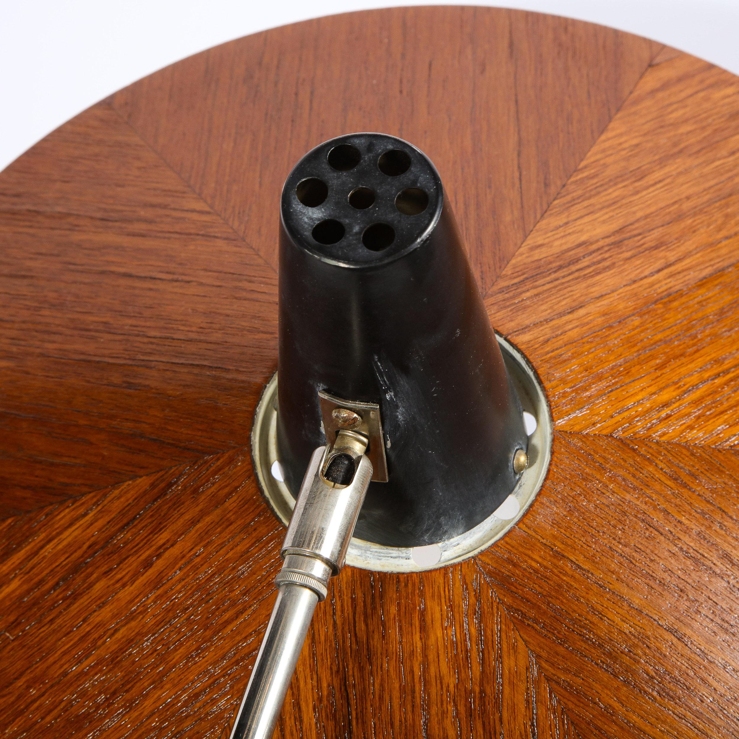 Lampadaire en bois et chrome du milieu du siècle dernier de Georges Frydman pour Temde Leuchten 10