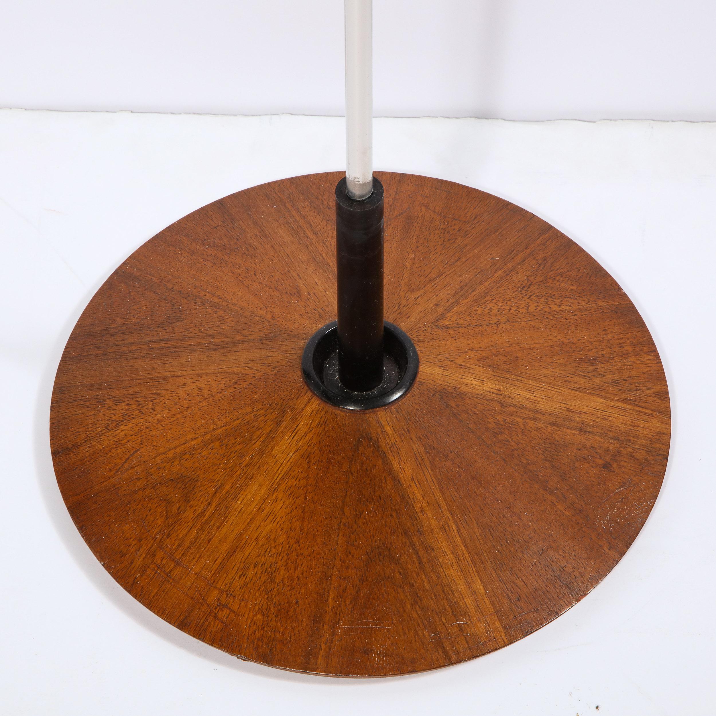 Mid-20th Century Mid Century Wood & Chrome Floor Lamp by Georges Frydman for Temde Leuchten