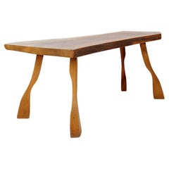 Mid-Century Wood Couchtisch - Brutalistischer Stil