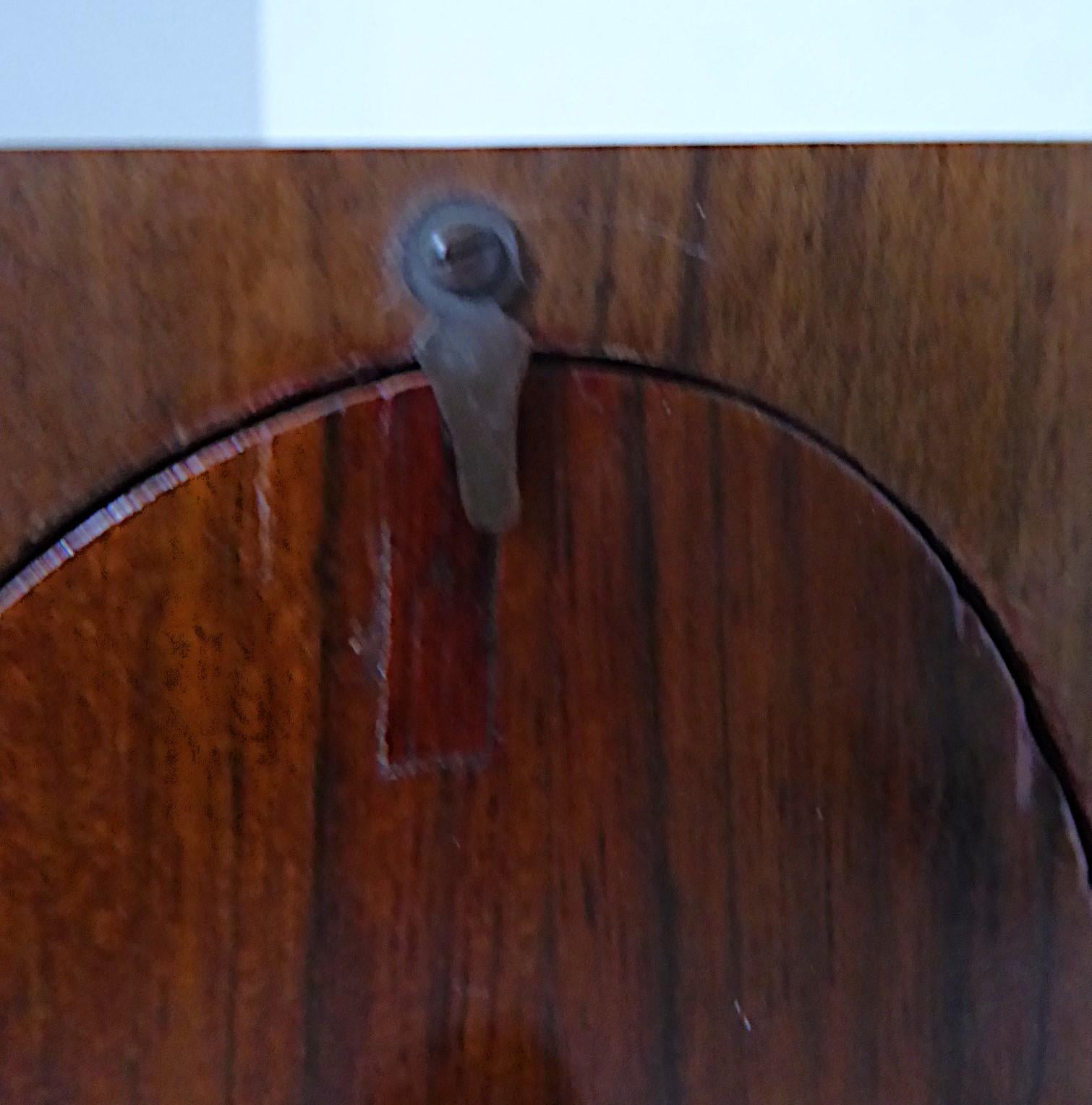 Mid-Century-Tisch / Kaminsims / Schreibtischuhr aus Holz und Kupfer-Emaille, Spanien 1950er Jahre im Angebot 6