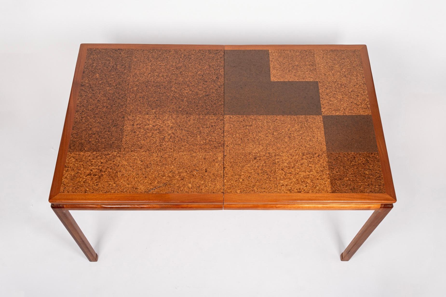 Mid-Century Modern Mid Century Wood & Cork Large Extendable Dining Table by Edward Wormley  For Sale