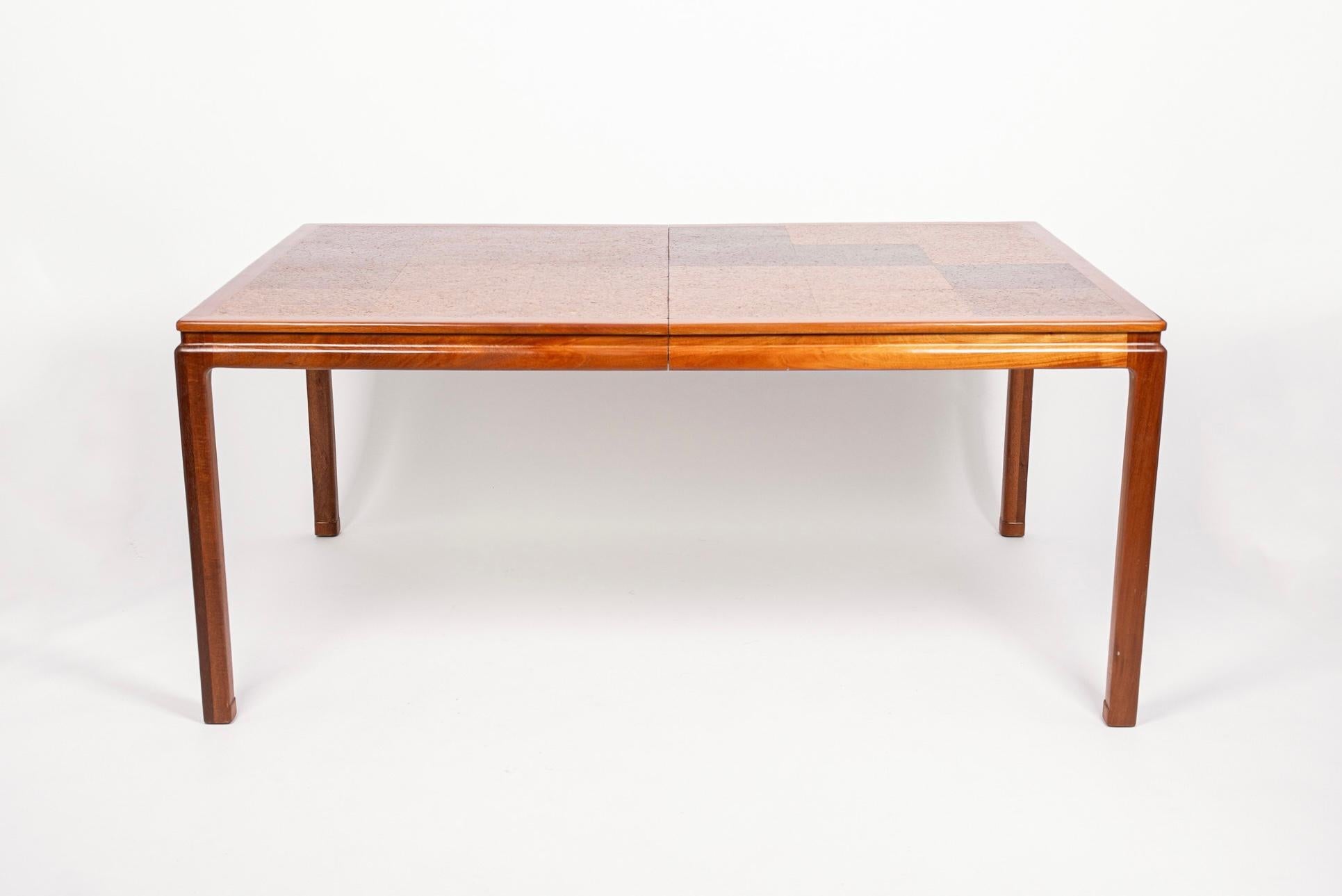 Mid Century Wood & Cork Large Extending Dining Table by Edward Wormley For Sale 6