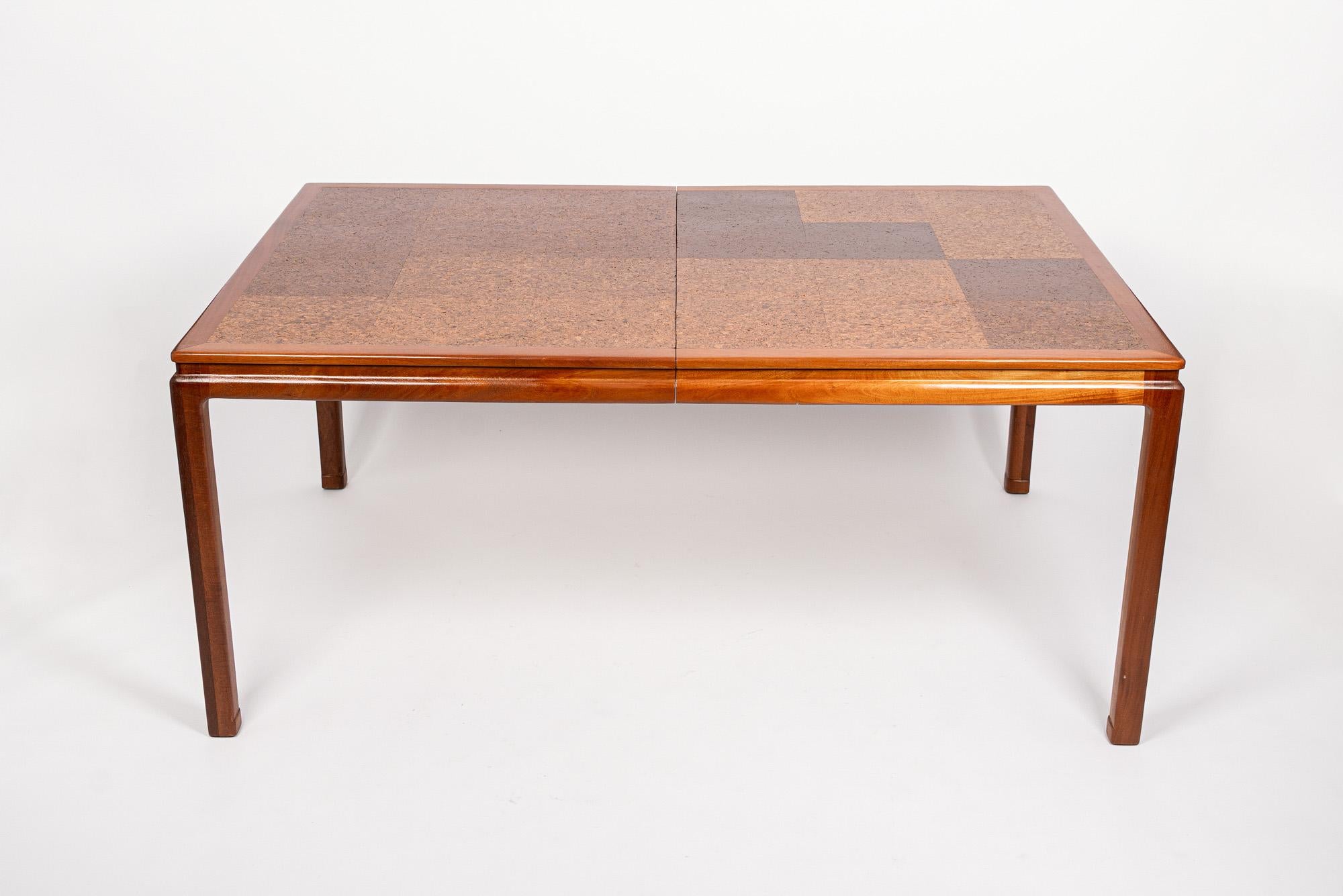 Mid Century Wood & Cork Large Extending Dining Table by Edward Wormley For Sale 7