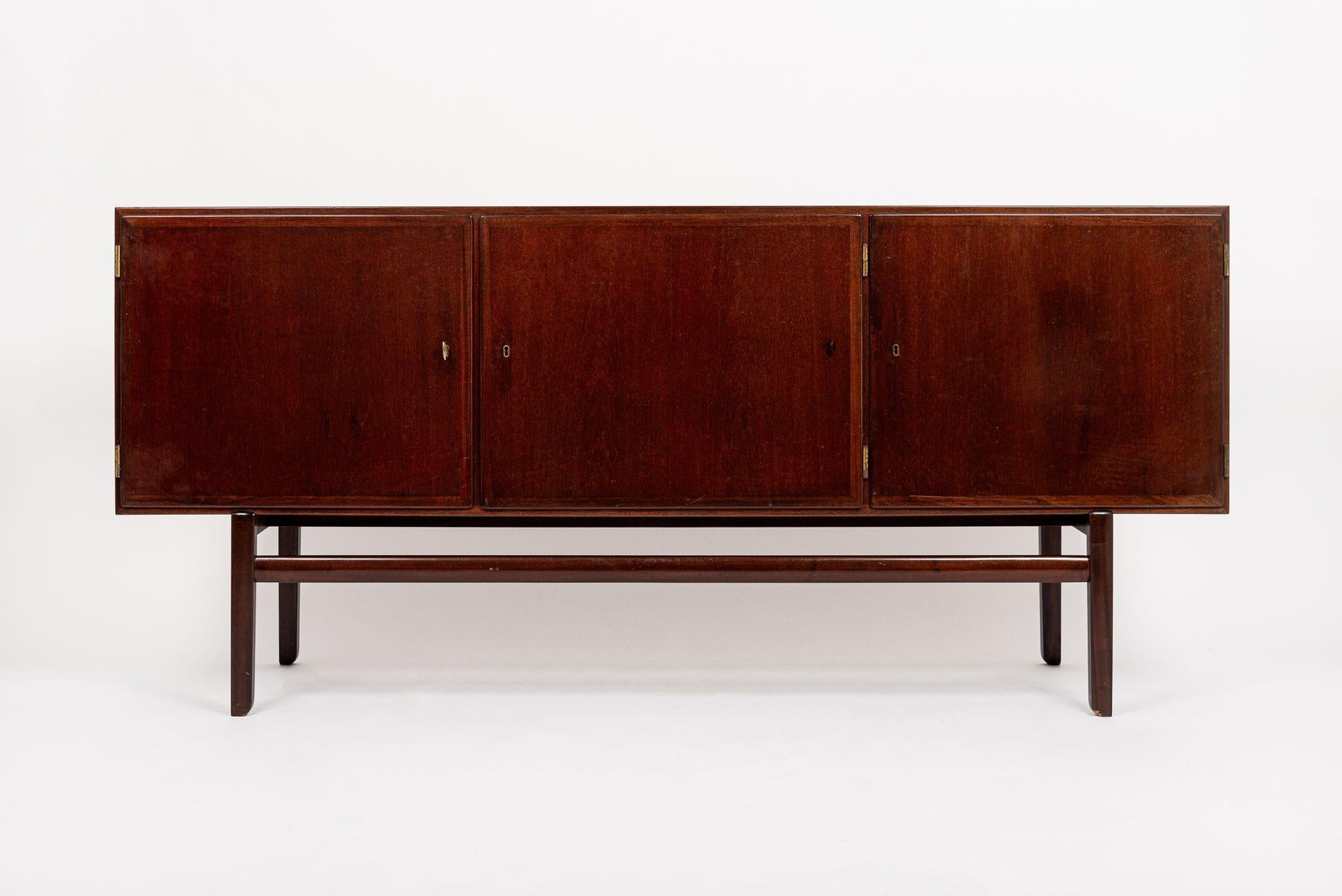 Mid-Century Modern Mid Century Wood Credenza or Sideboard Cabinet by Ole Wanscher For Sale
