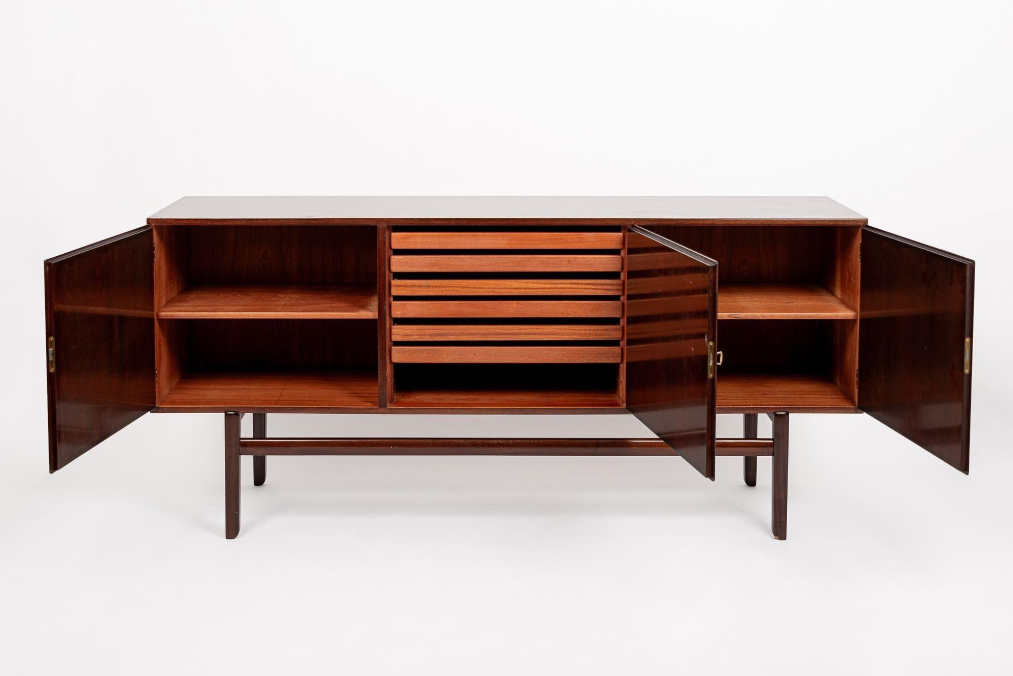 Mid-20th Century Mid Century Wood Credenza or Sideboard Cabinet by Ole Wanscher For Sale