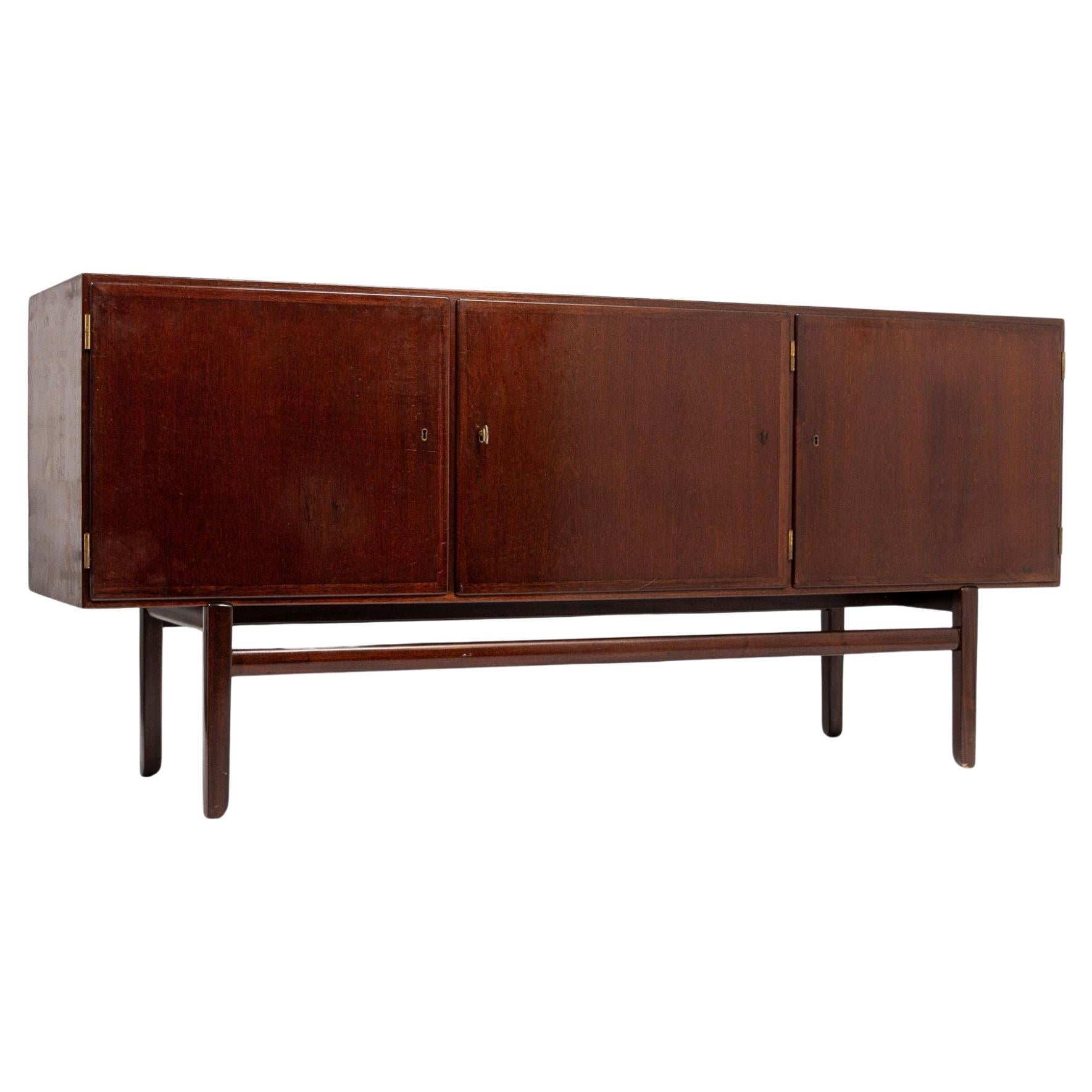 Mid Century Wood Credenza or Sideboard Cabinet by Ole Wanscher For Sale