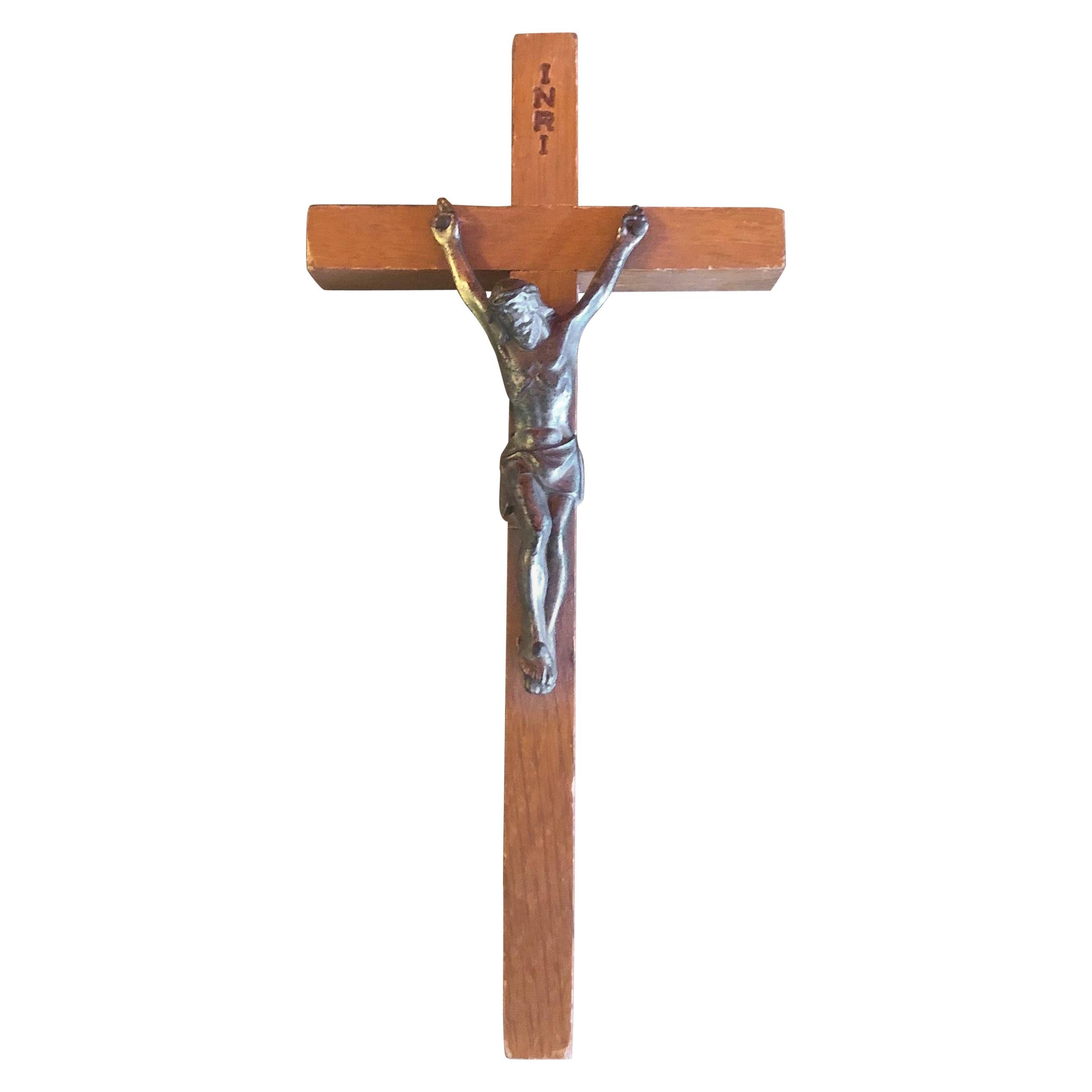 Midcentury Wood Crucifix For Sale