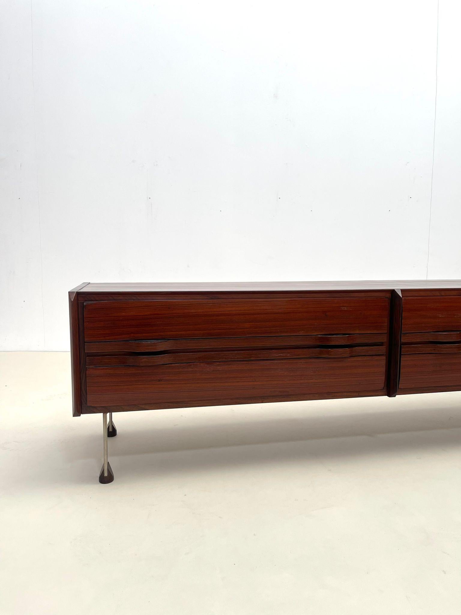 Mid-Century Wood Drawers Sideboard, Italy 1960s 6