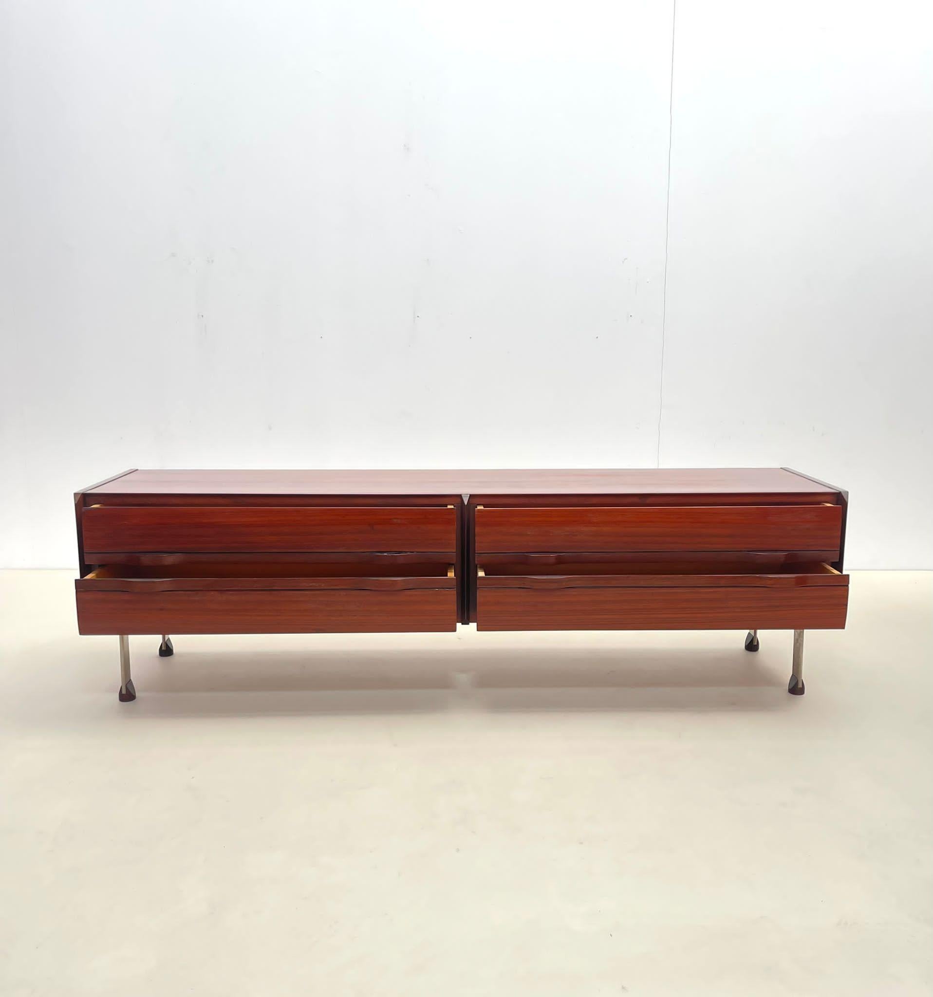 Mid-Century Wood Drawers Sideboard, Italy 1960s In Good Condition In Brussels, BE