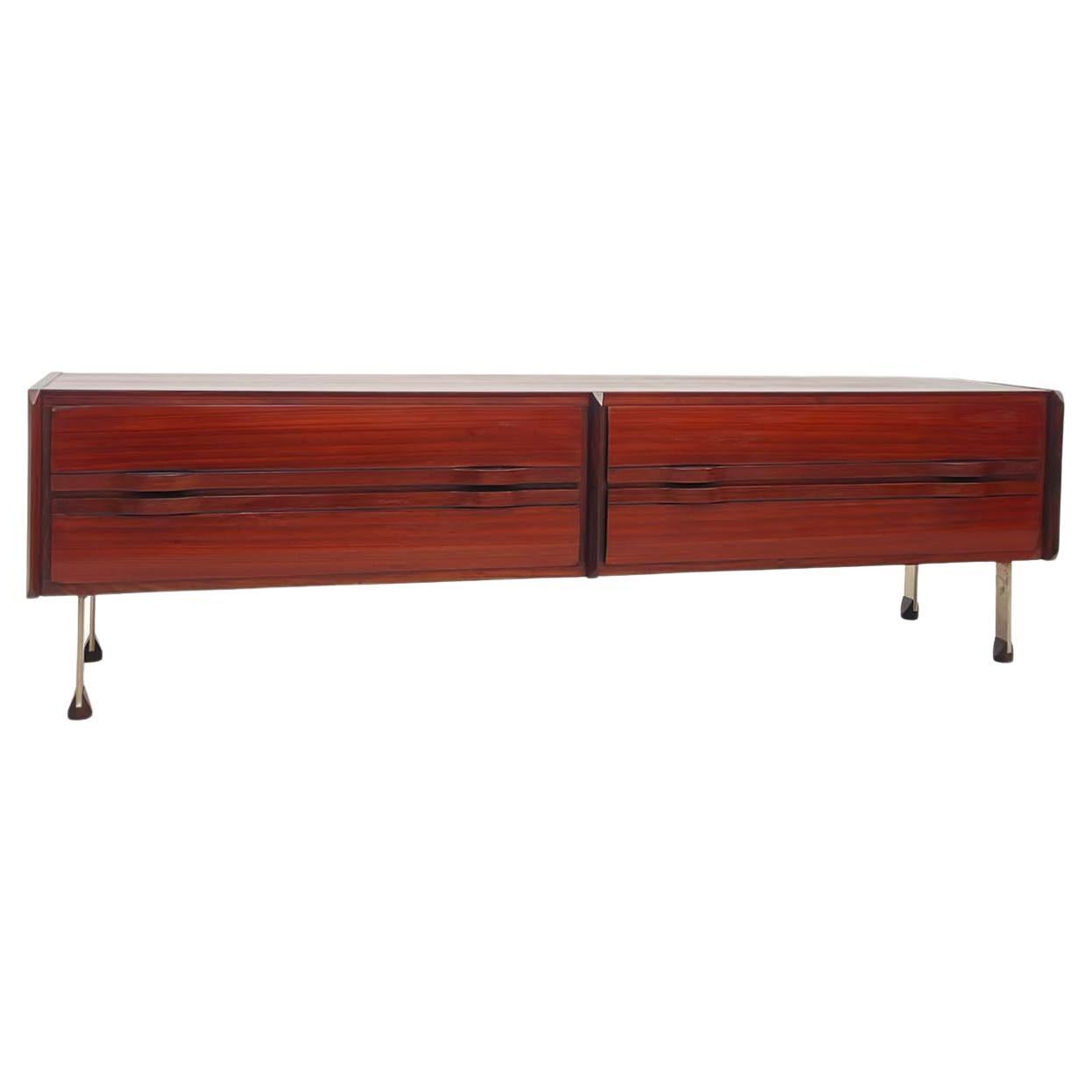 Mid-Century Wood Drawers Sideboard, Italy 1960s