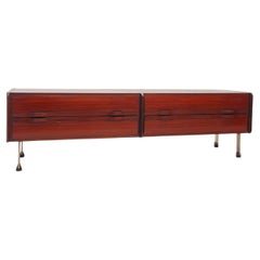 Mid-Century Wood Drawers Sideboard, Italy 1960s