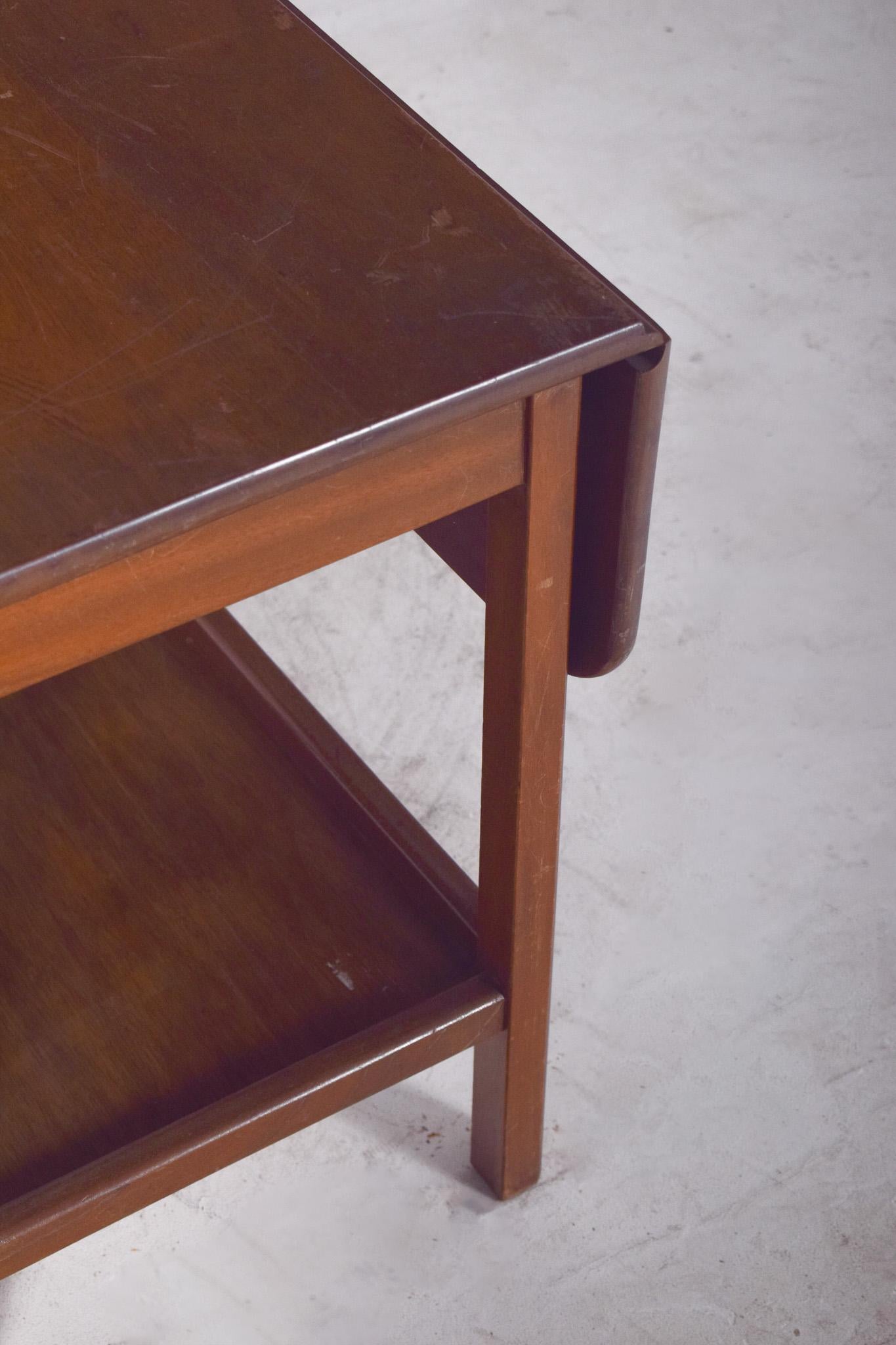 Danish Mid Century Wood Flip-Flap Tea Troley Bar Cart For Sale