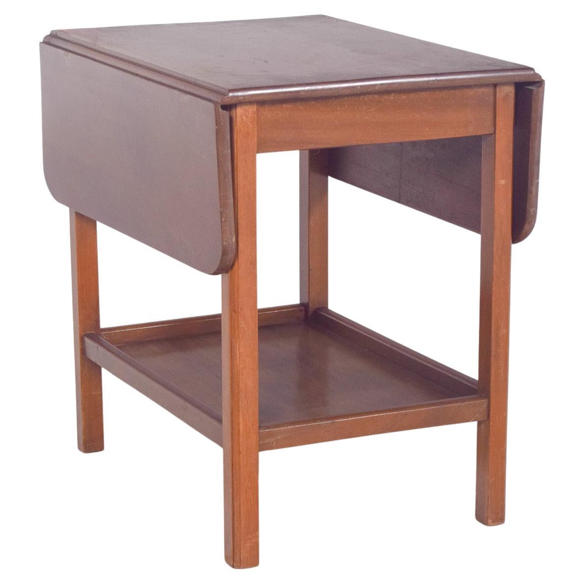 Mid Century Wood Flip-Flap Tea Troley Bar Cart For Sale