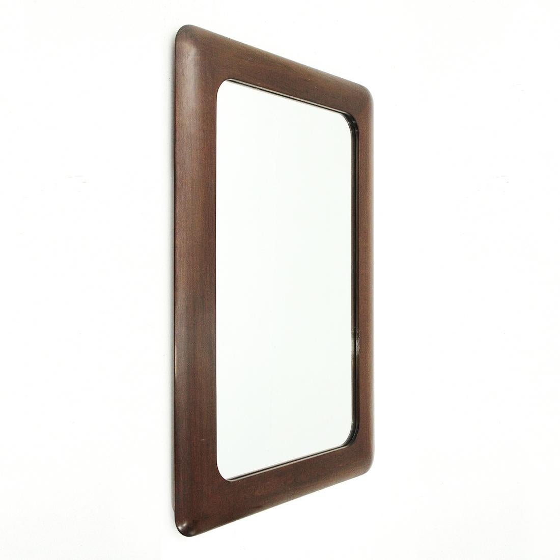 Late 20th Century Midcentury Wood Frame Mirror, 1970s