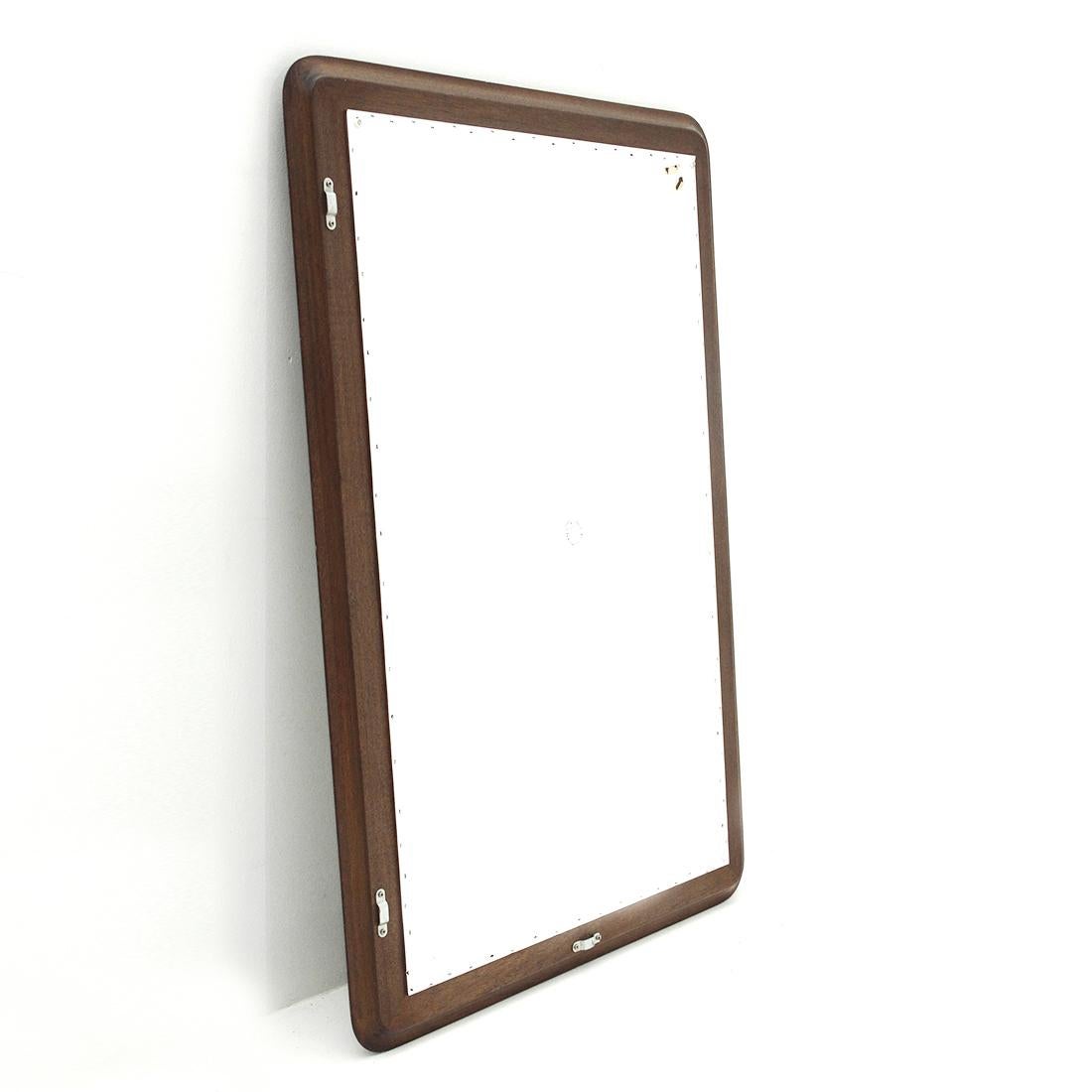 Midcentury Wood Frame Mirror, 1970s 1