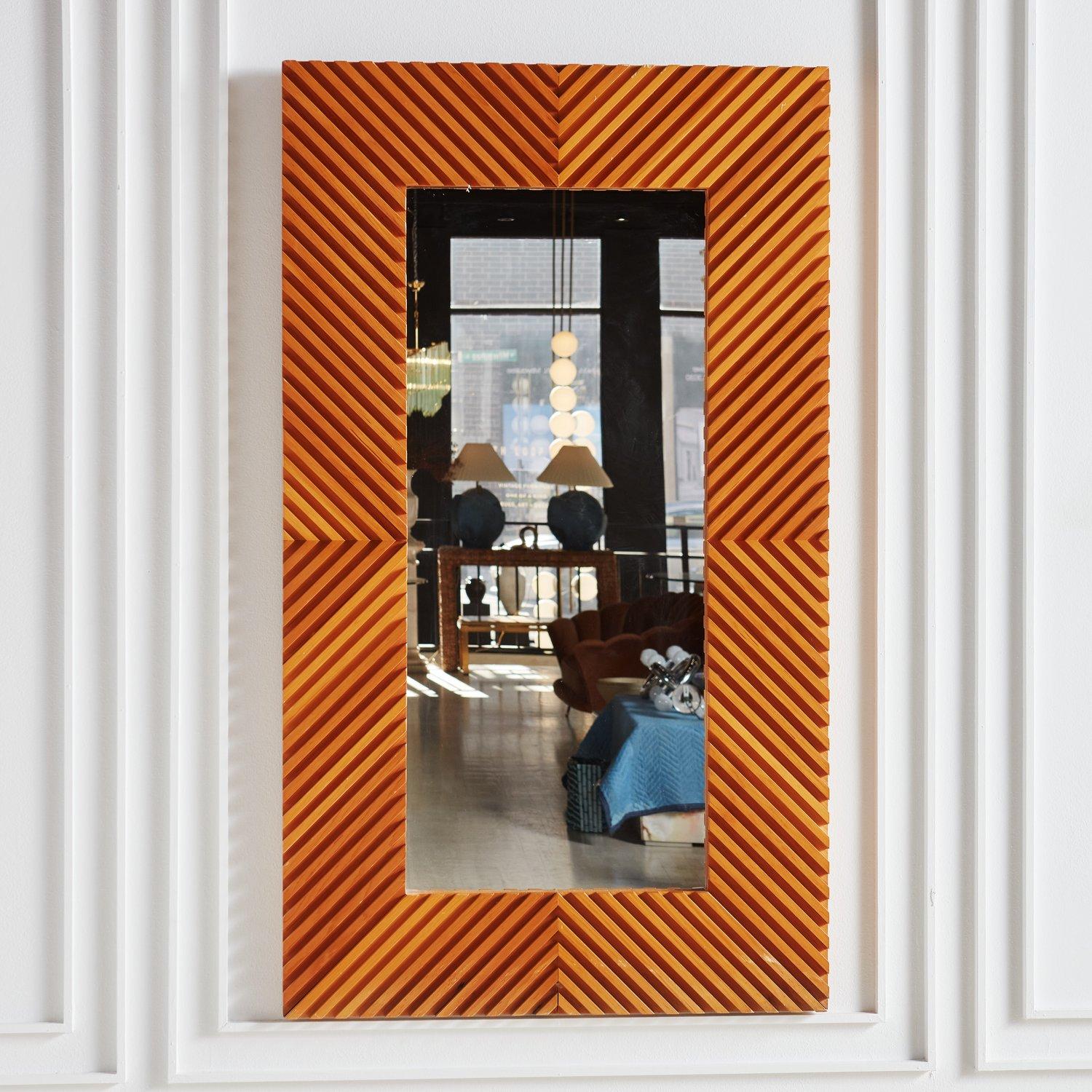 Mid-Century Modern Mid Century Wood Frame Mirror by Greg Copeland, 1973