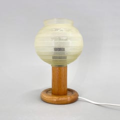 Mid-century Wood & Glass Table Lamp, 1970s