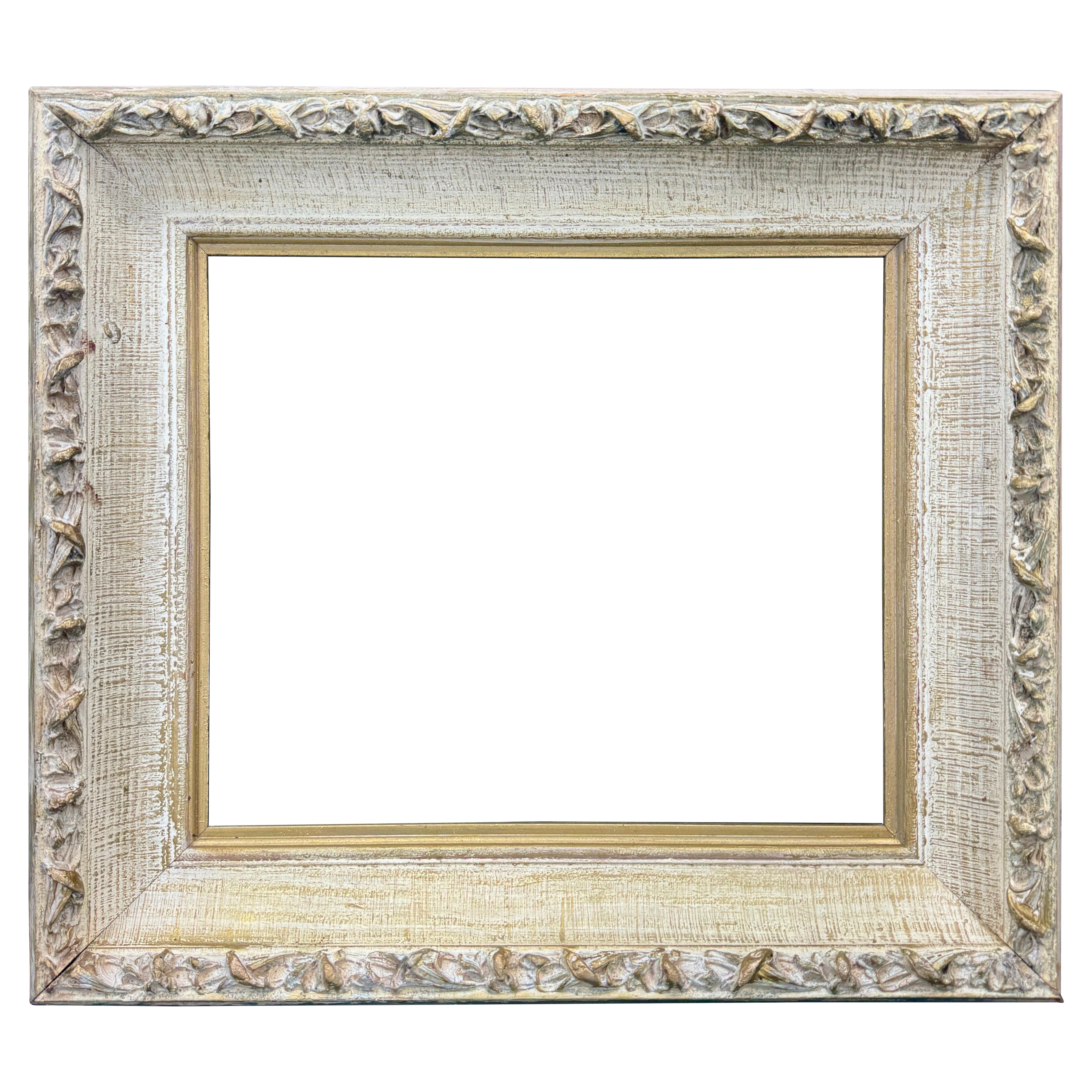 Cornice d'arte in Wood Wood dorata e dipinta in oro di metà secolo