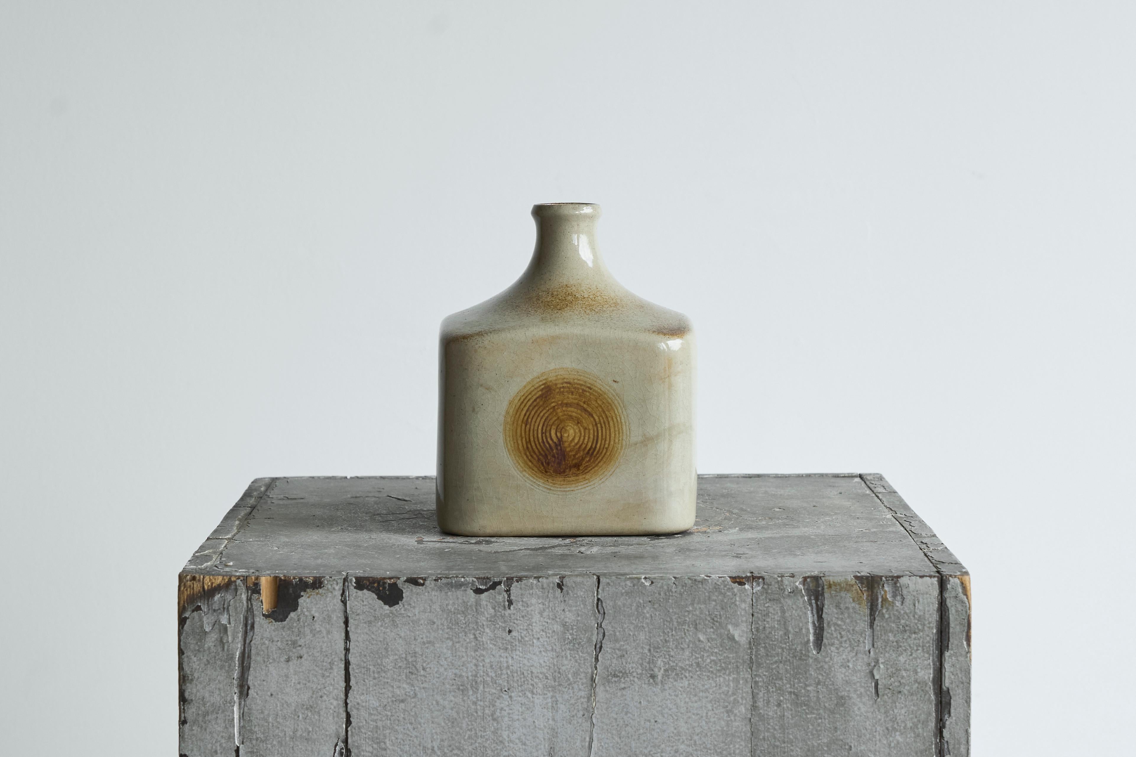 Jarrón de cerámica Studio Pottery de mediados de siglo 