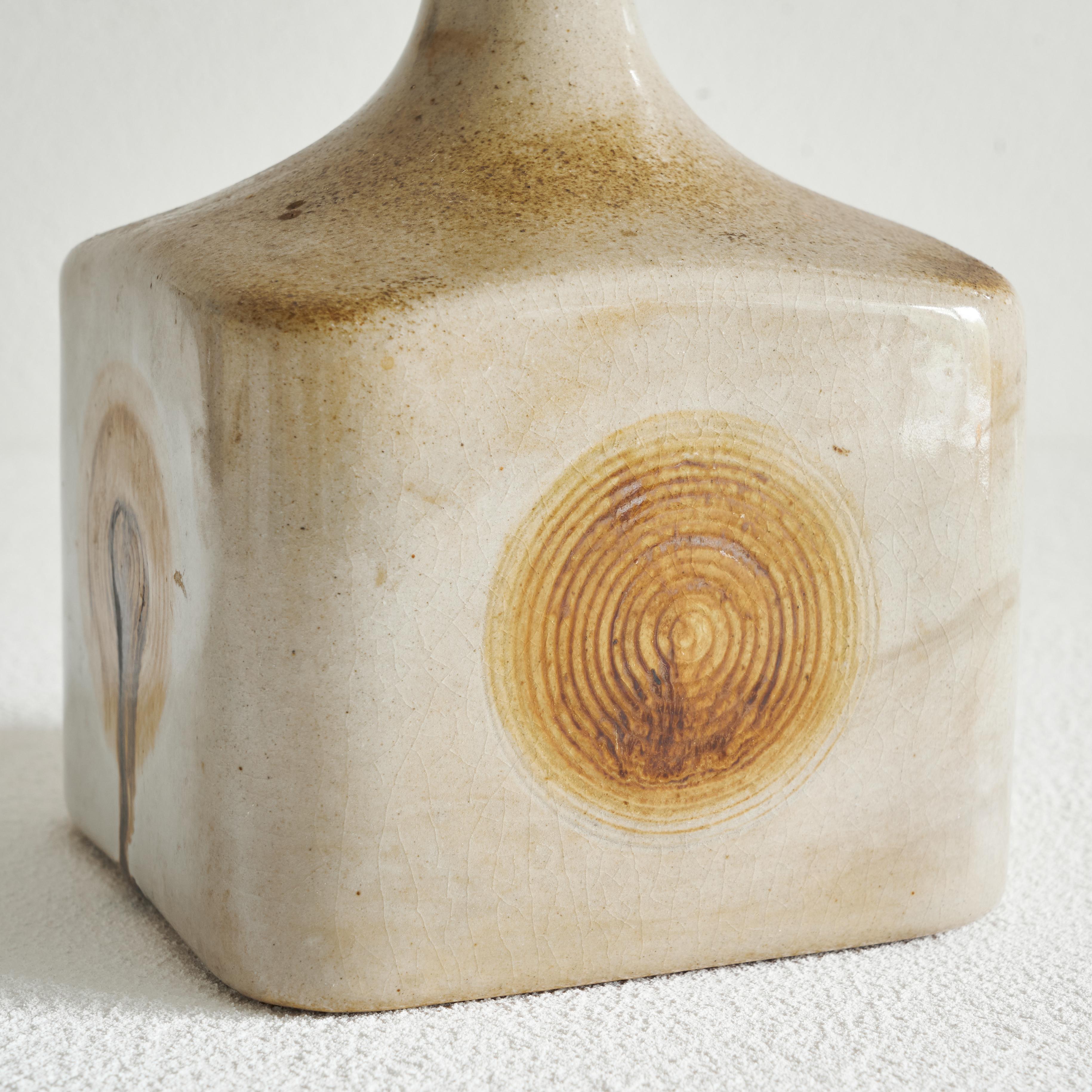 Hand-Crafted Midcentury ‘Wood Imprint’ Studio Pottery Vase 1960s For Sale
