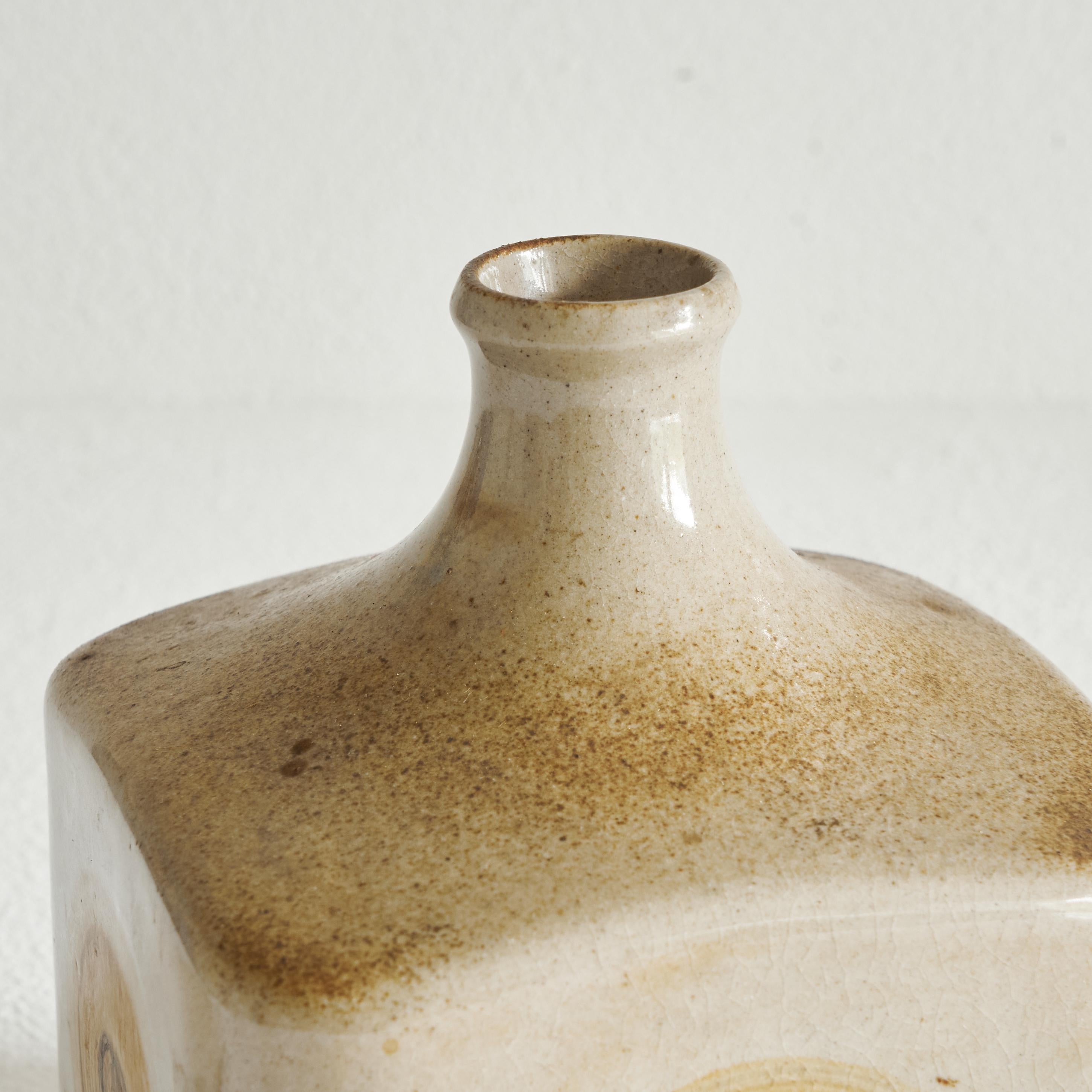 Midcentury ‘Wood Imprint’ Studio Pottery Vase 1960s In Good Condition For Sale In Tilburg, NL